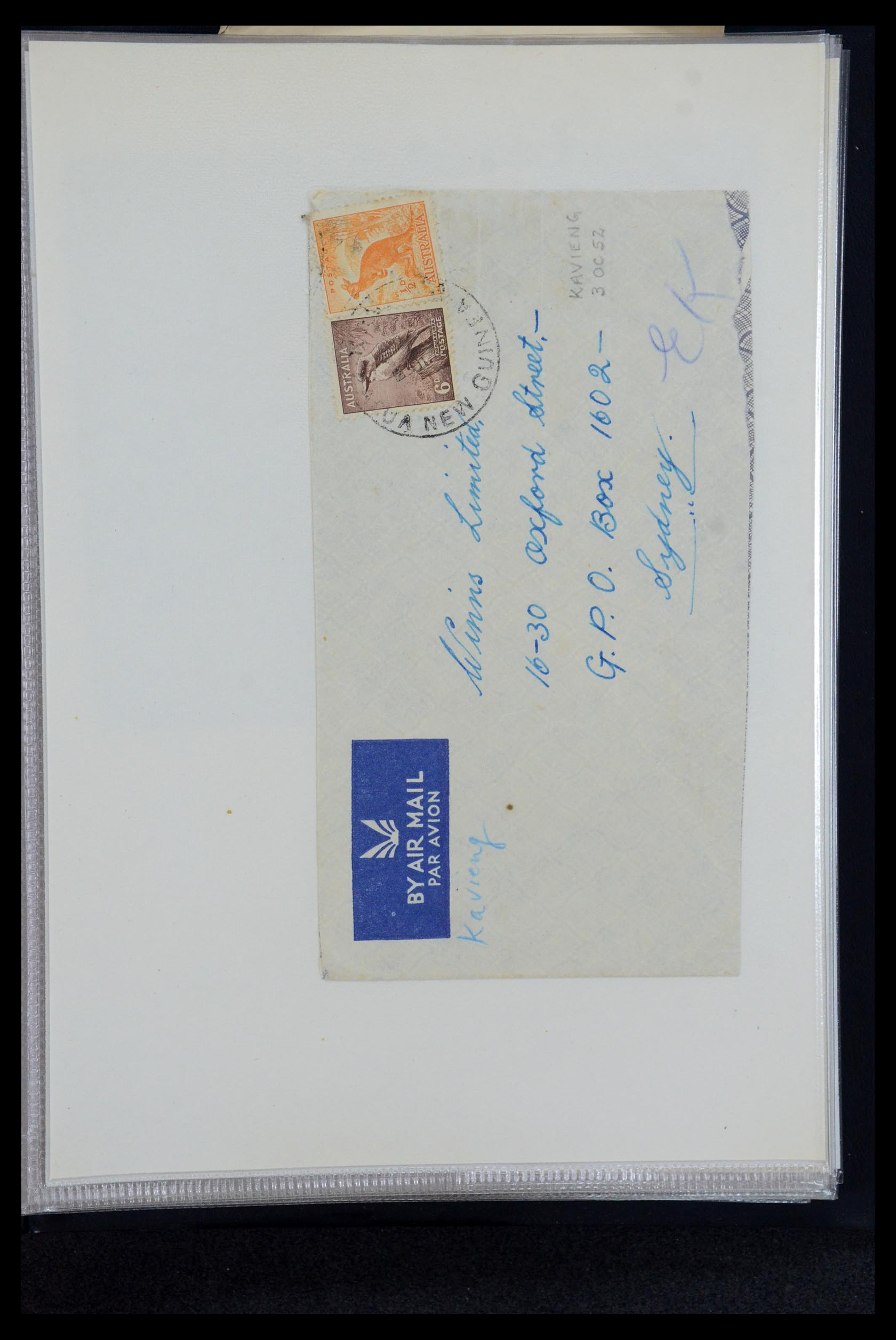 35787 050 - Postzegelverzameling 35787 Papua New Guinea  brieven 1945-1952.