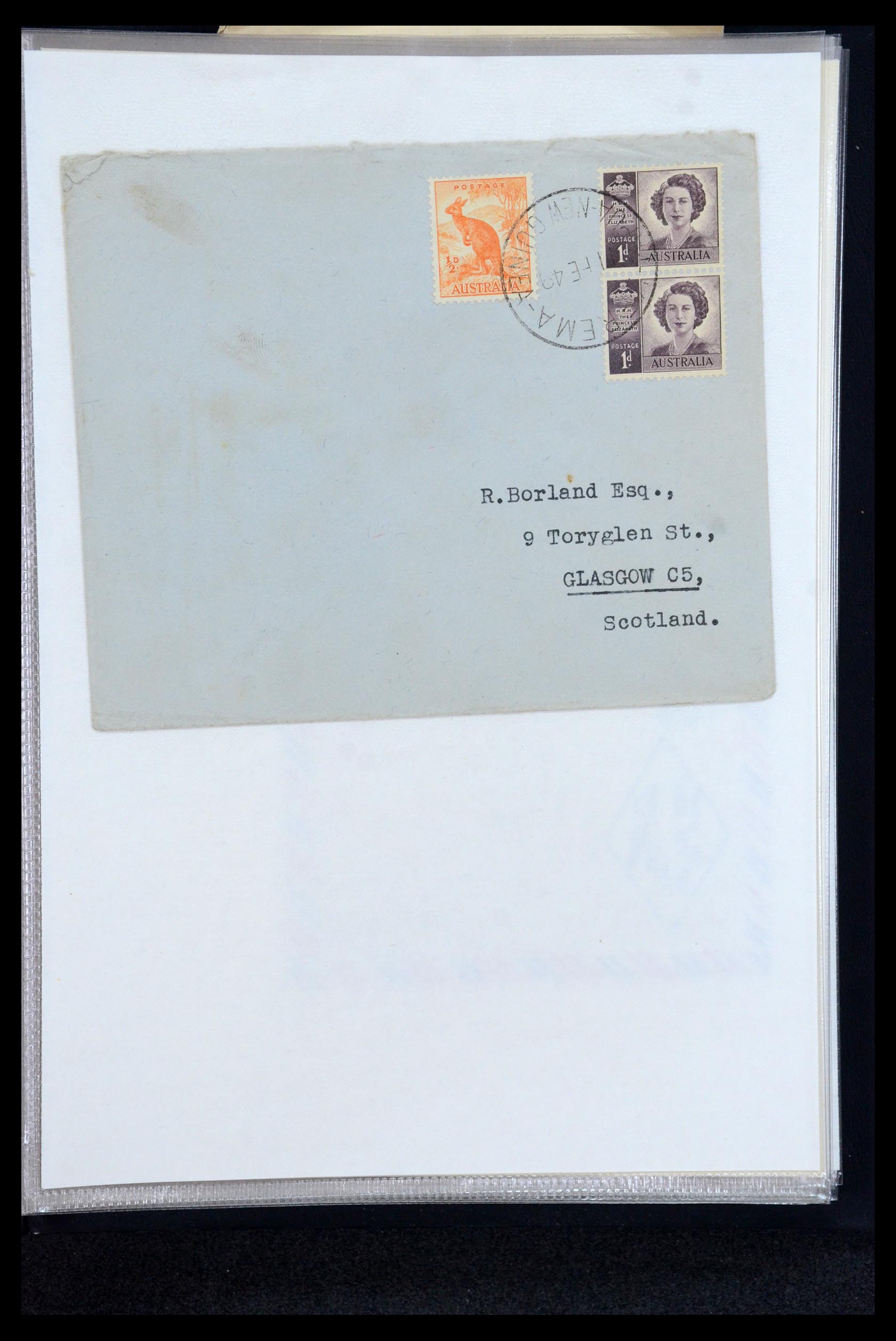 35787 051 - Postzegelverzameling 35787 Papua New Guinea  brieven 1945-1952.