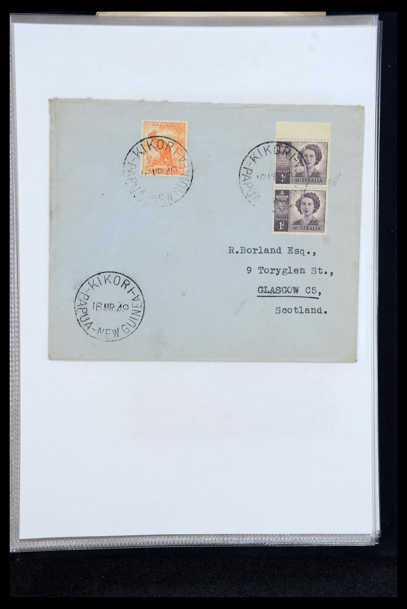 35787 053 - Postzegelverzameling 35787 Papua New Guinea  brieven 1945-1952.