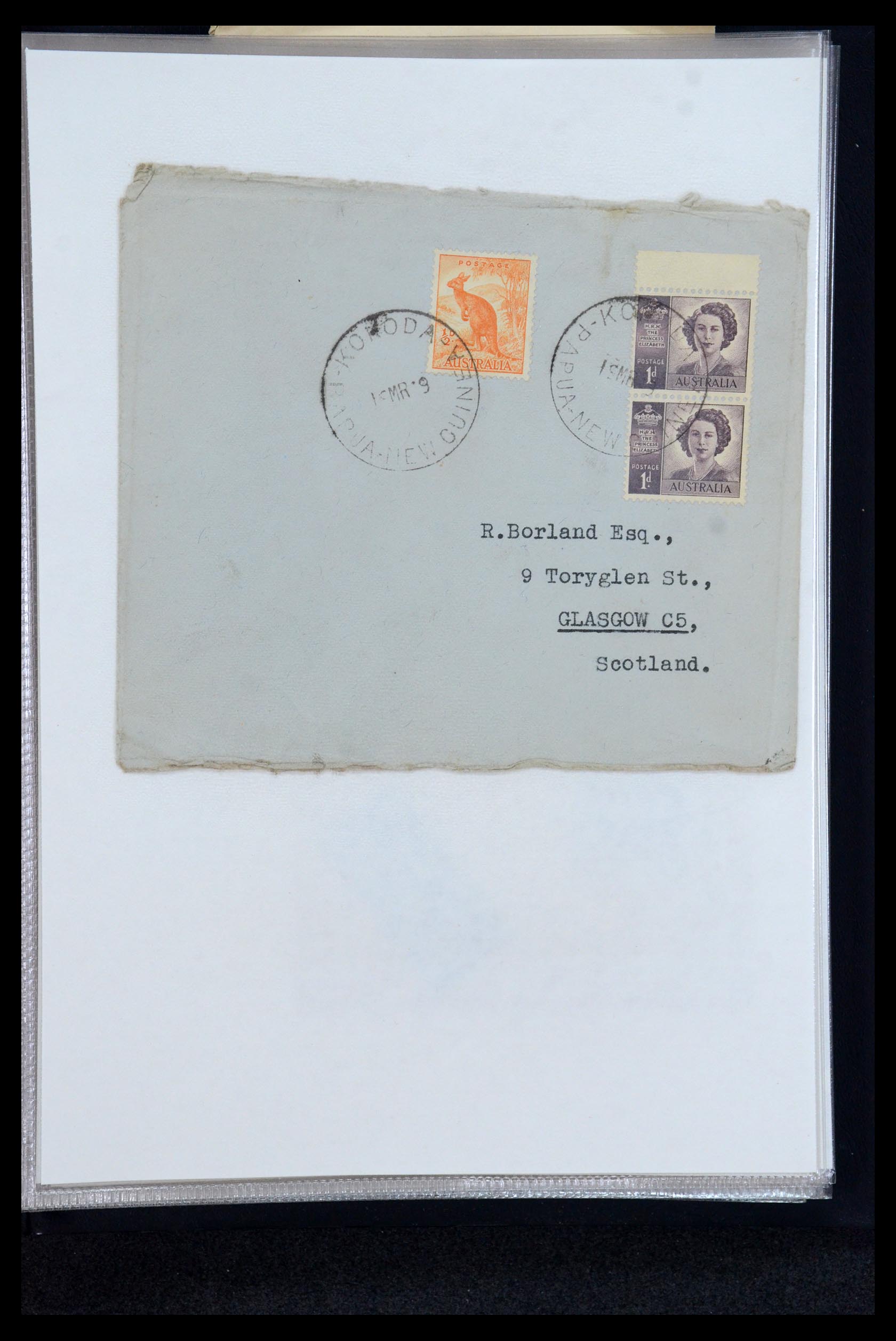 35787 055 - Postzegelverzameling 35787 Papua New Guinea  brieven 1945-1952.