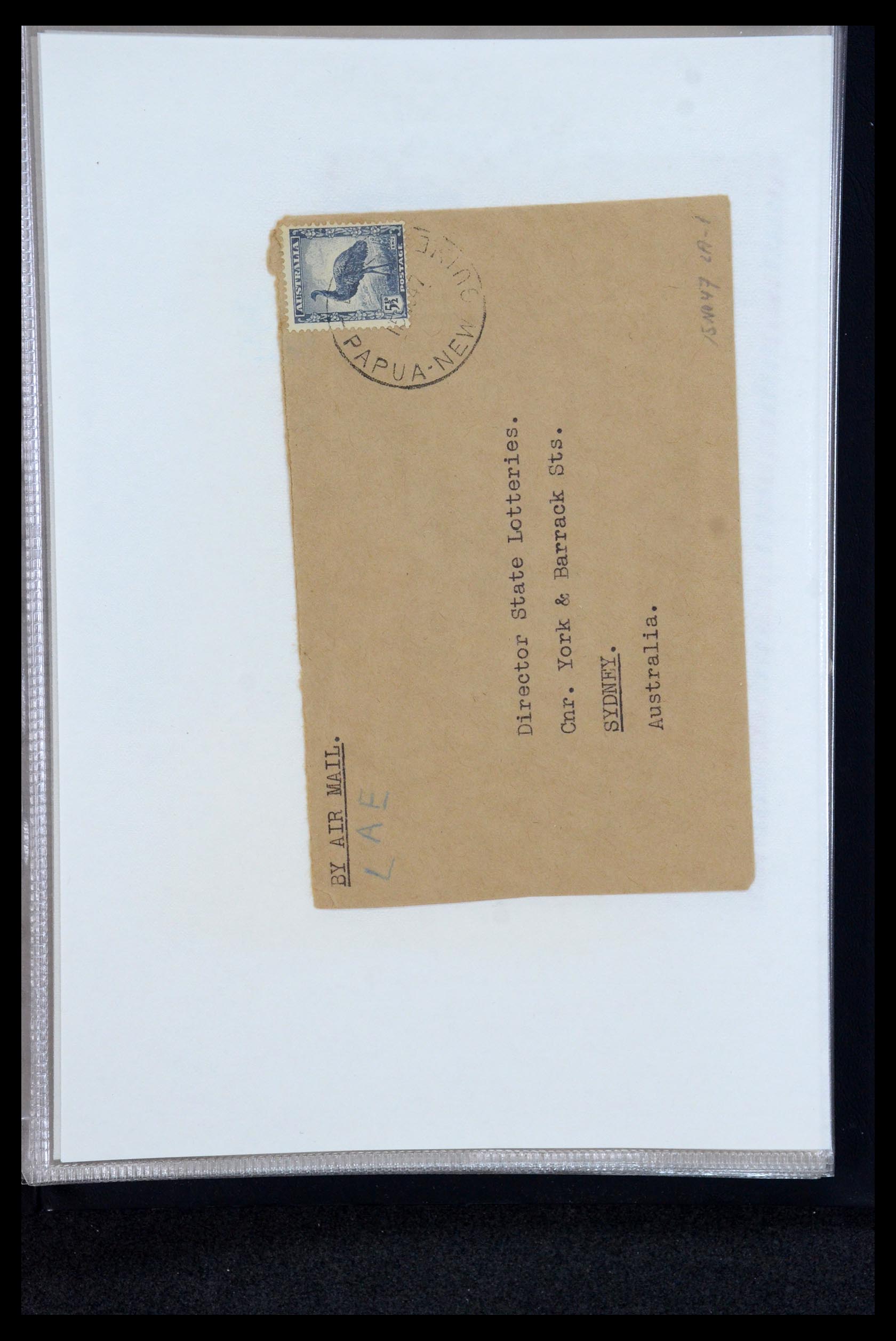 35787 058 - Postzegelverzameling 35787 Papua New Guinea  brieven 1945-1952.