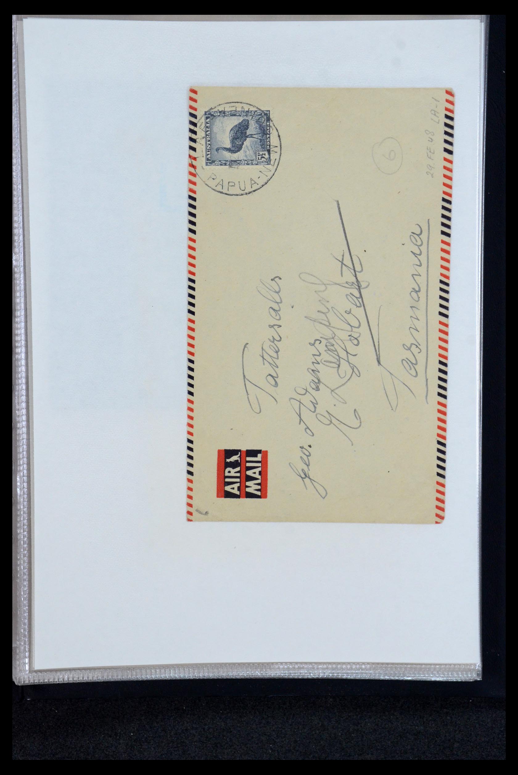 35787 059 - Postzegelverzameling 35787 Papua New Guinea  brieven 1945-1952.