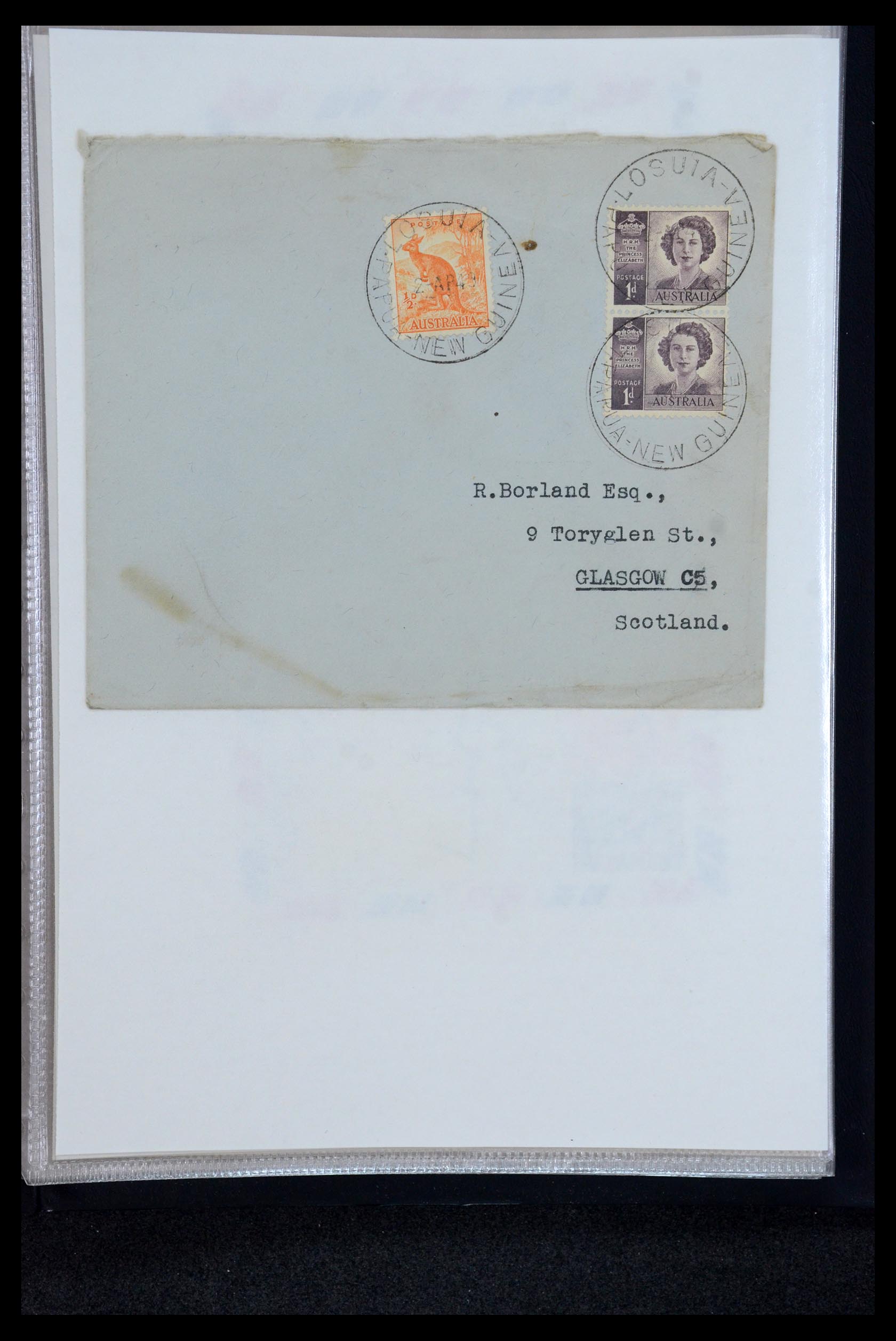 35787 060 - Postzegelverzameling 35787 Papua New Guinea  brieven 1945-1952.
