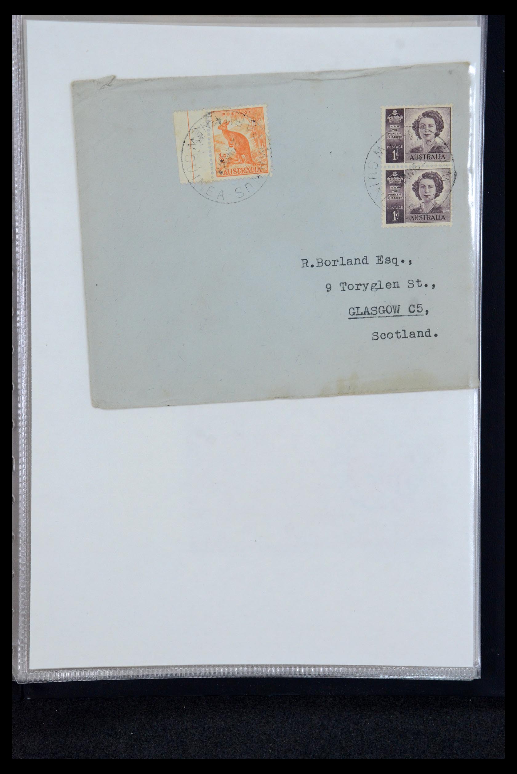 35787 062 - Postzegelverzameling 35787 Papua New Guinea  brieven 1945-1952.