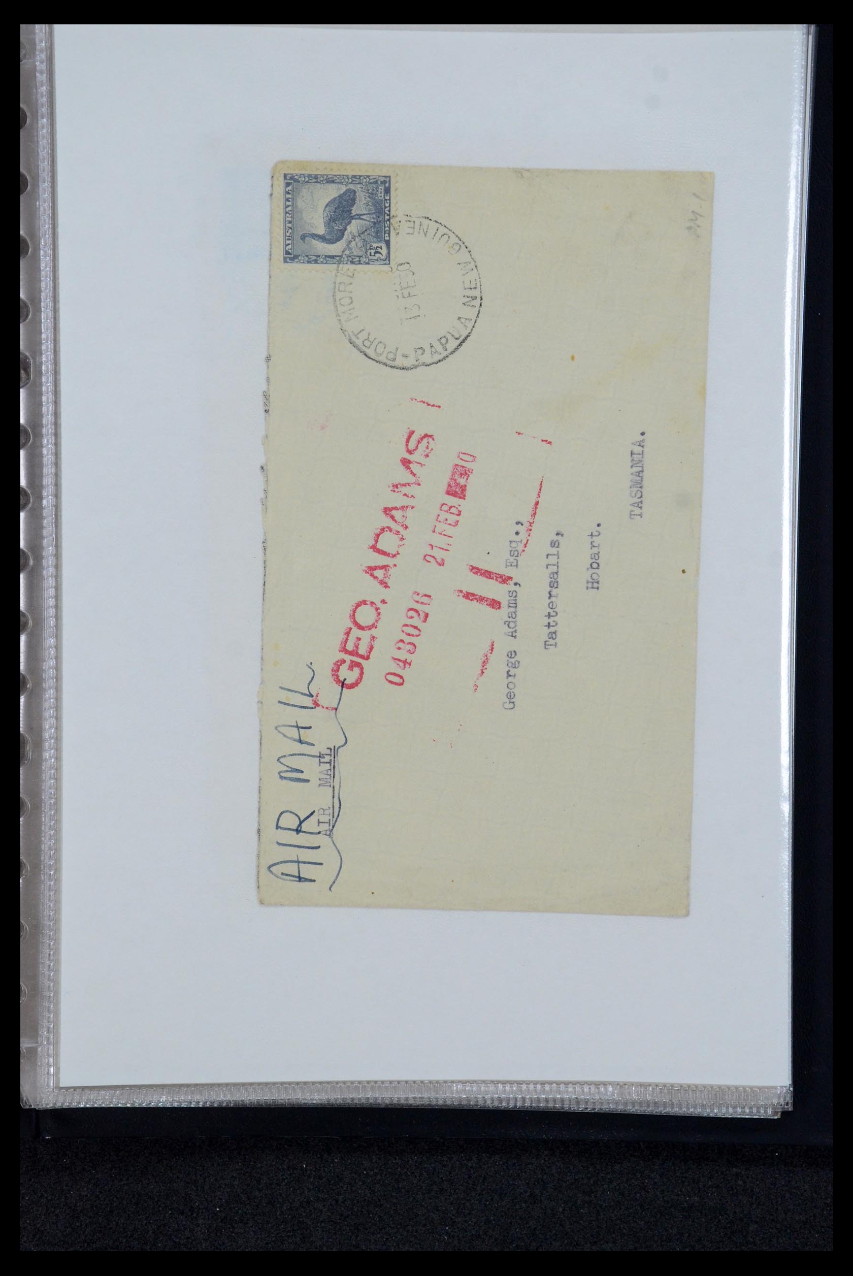 35787 067 - Postzegelverzameling 35787 Papua New Guinea  brieven 1945-1952.