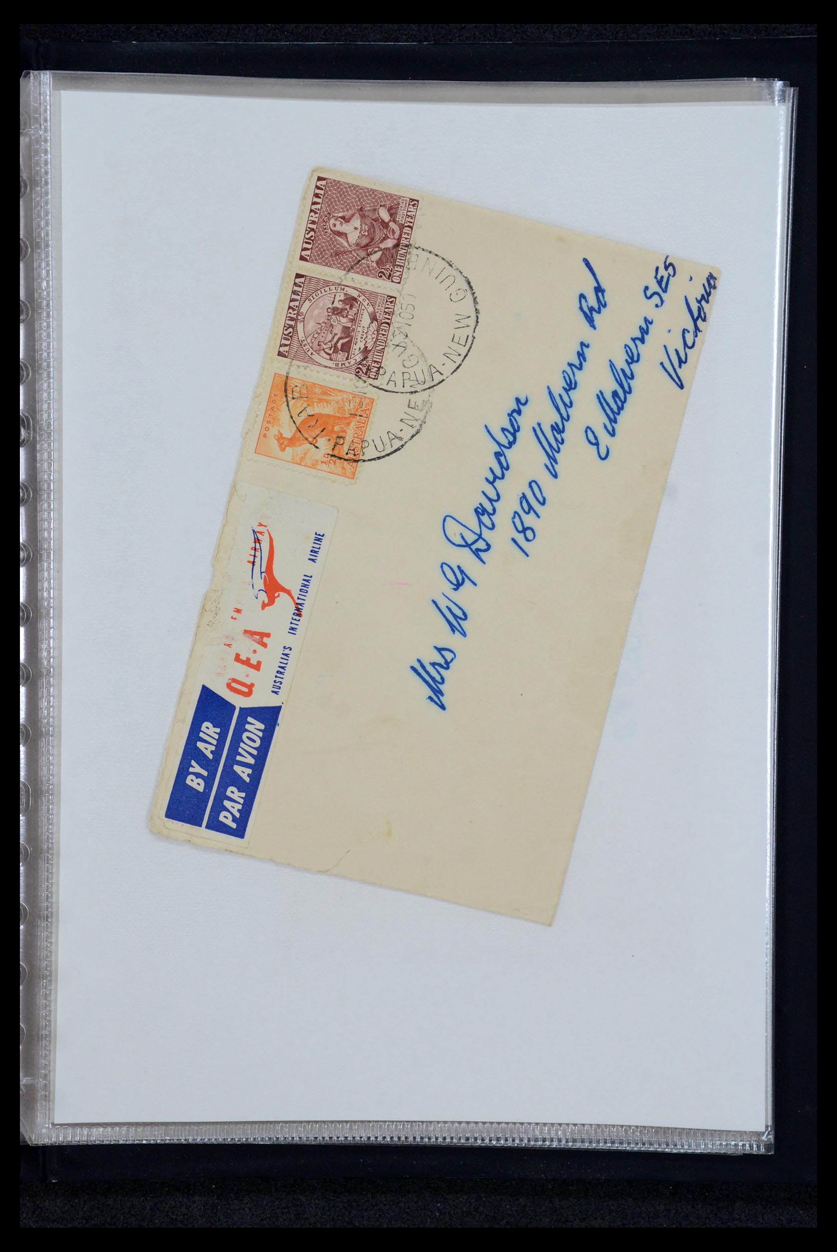 35787 072 - Postzegelverzameling 35787 Papua New Guinea  brieven 1945-1952.