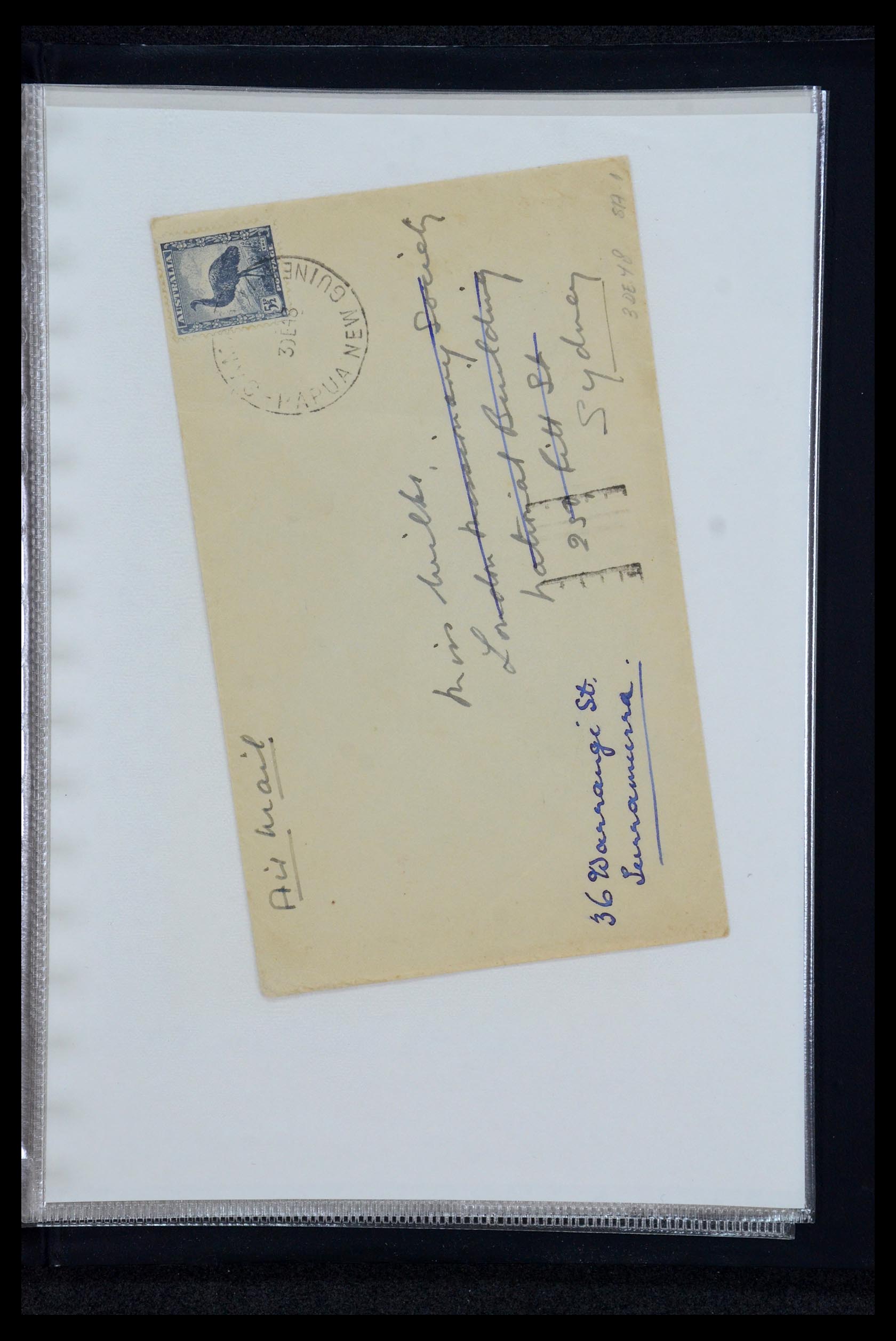 35787 076 - Postzegelverzameling 35787 Papua New Guinea  brieven 1945-1952.