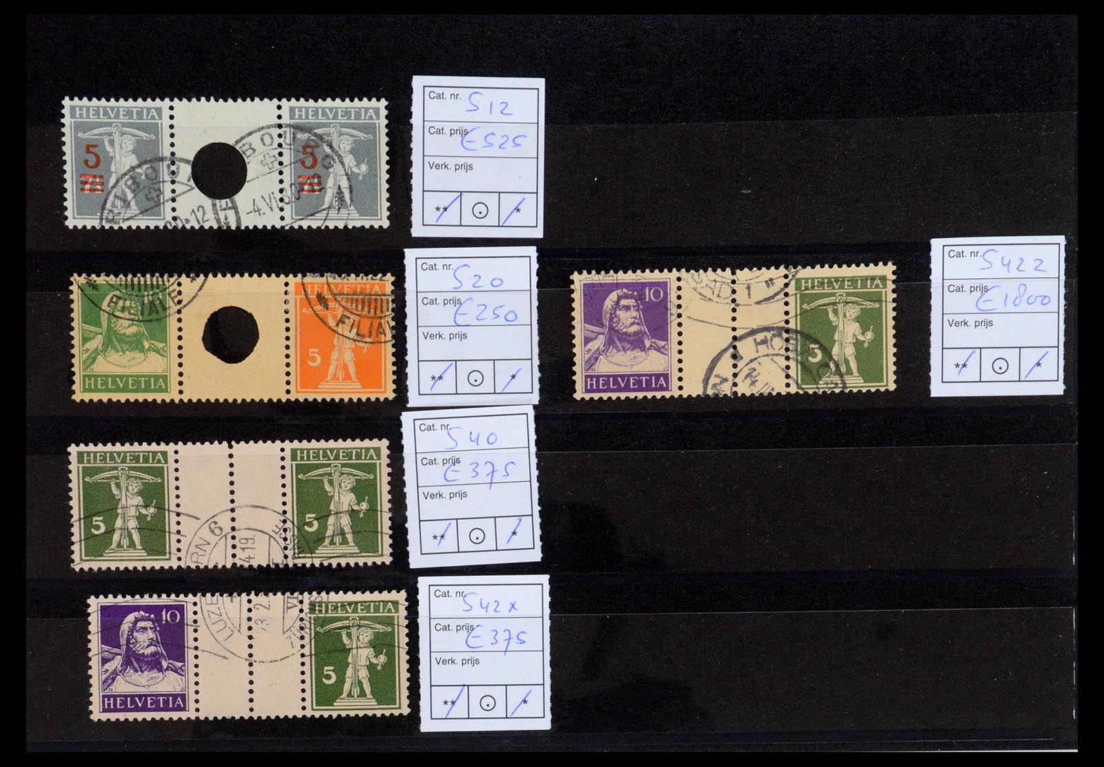 35790 001 - Postzegelverzameling 35790 Zwitserland combinaties 1915-1973.