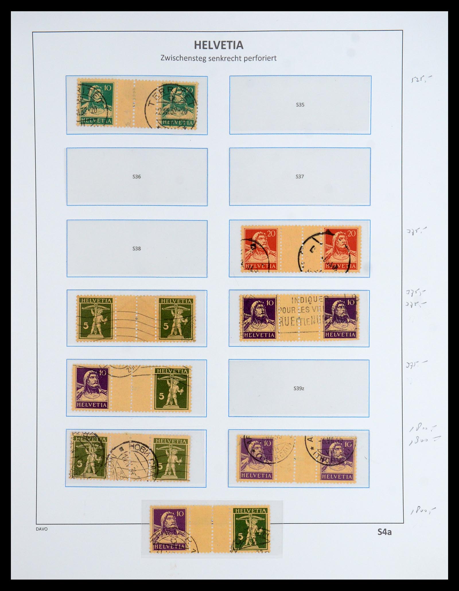 35790 010 - Postzegelverzameling 35790 Zwitserland combinaties 1915-1973.