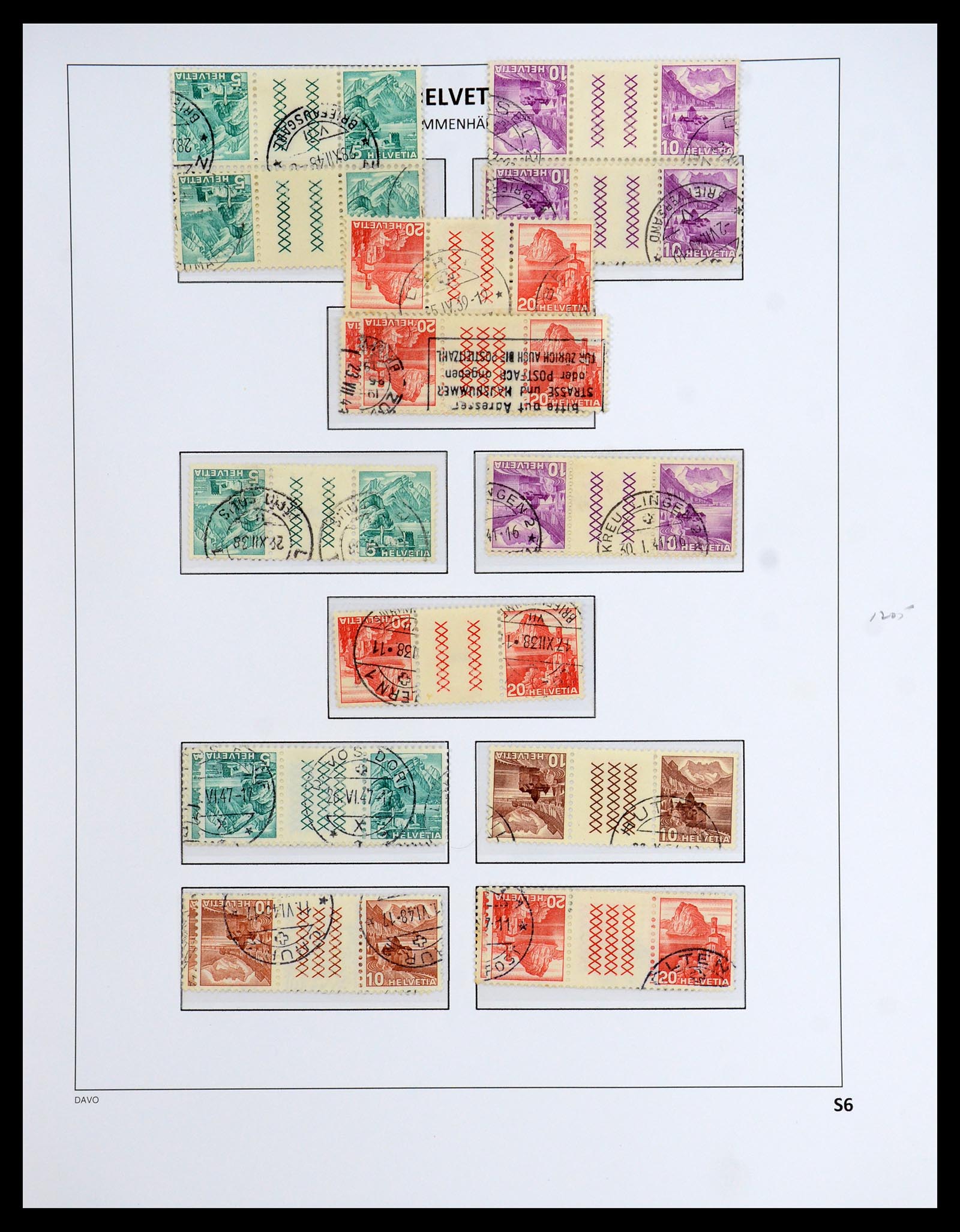 35790 012 - Postzegelverzameling 35790 Zwitserland combinaties 1915-1973.
