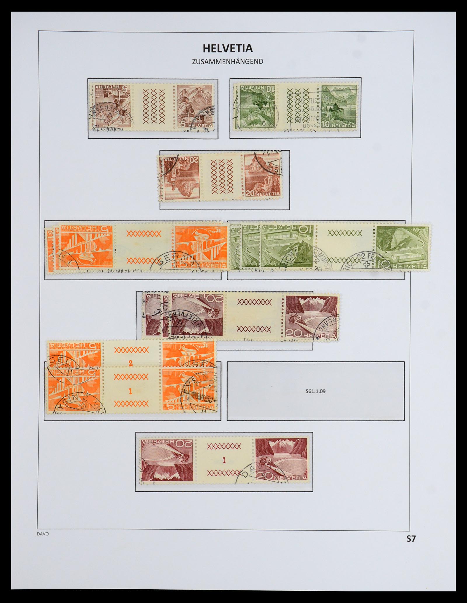 35790 013 - Postzegelverzameling 35790 Zwitserland combinaties 1915-1973.