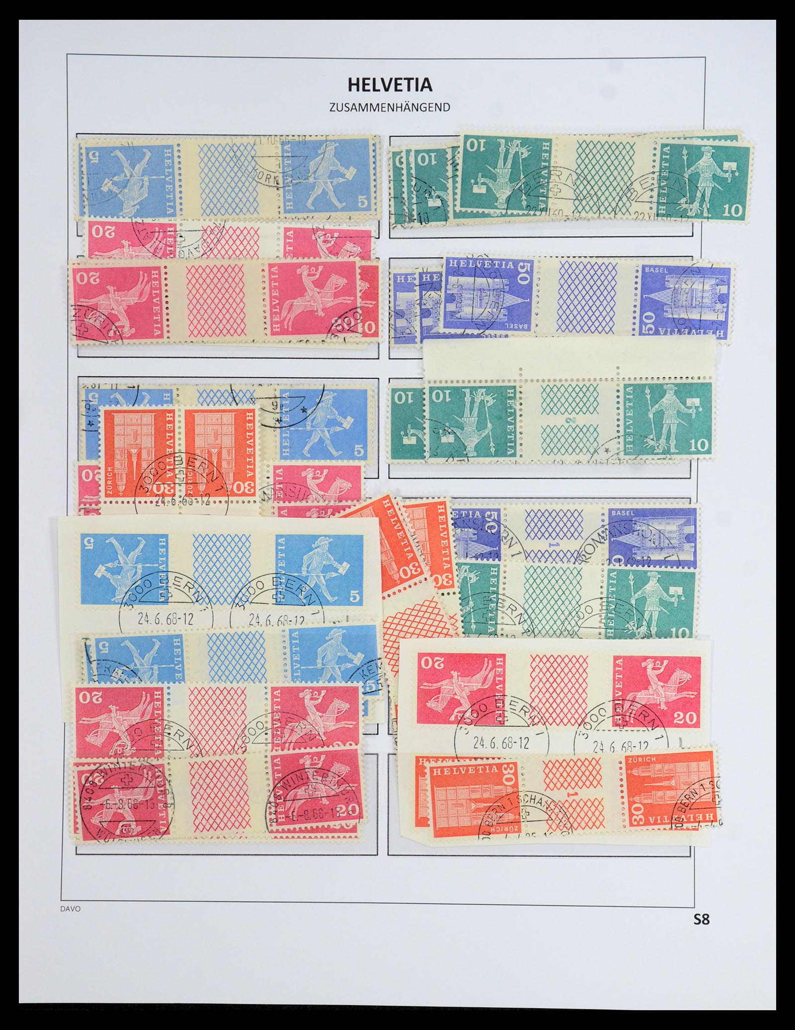 35790 014 - Postzegelverzameling 35790 Zwitserland combinaties 1915-1973.