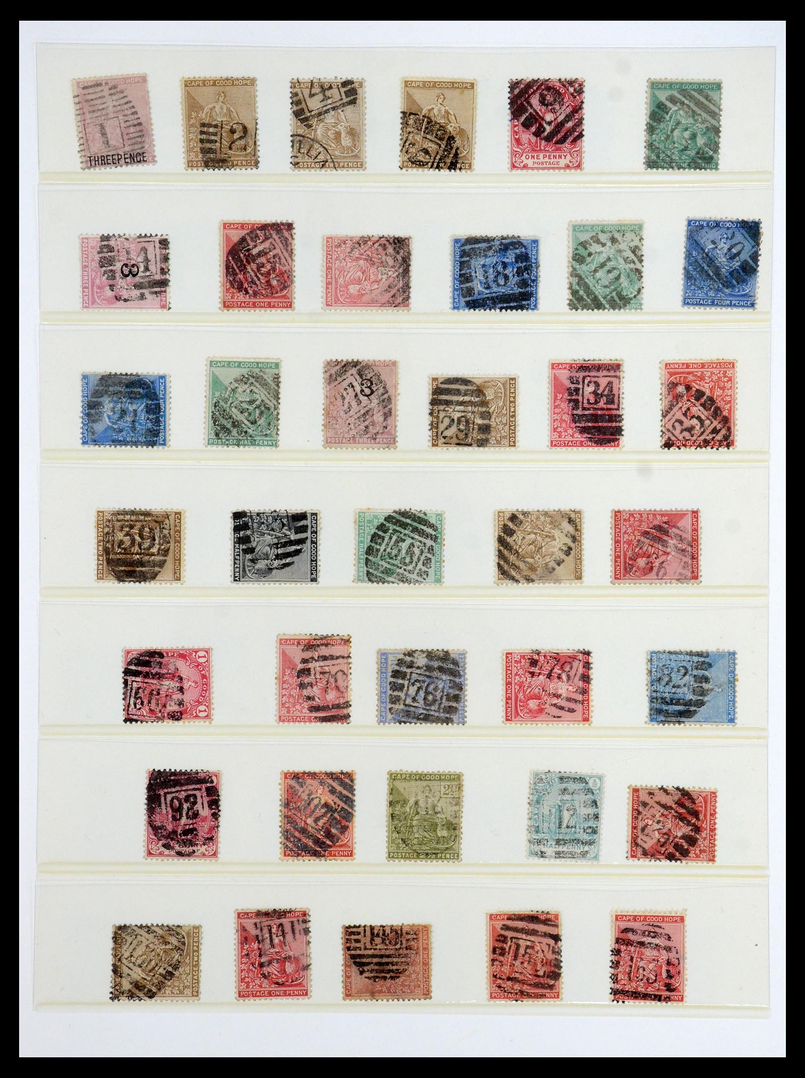 35793 001 - Postzegelverzameling 35793 Kaap de goede Hoop stempels 1870-1904.