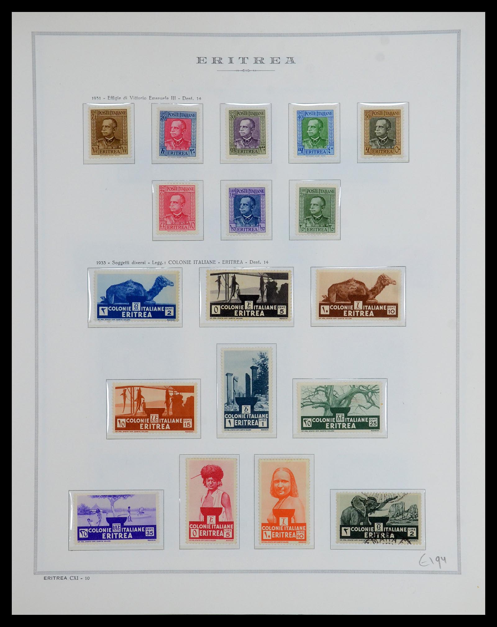 35794 014 - Stamp Collection 35794 Eritrea 1893-1951.