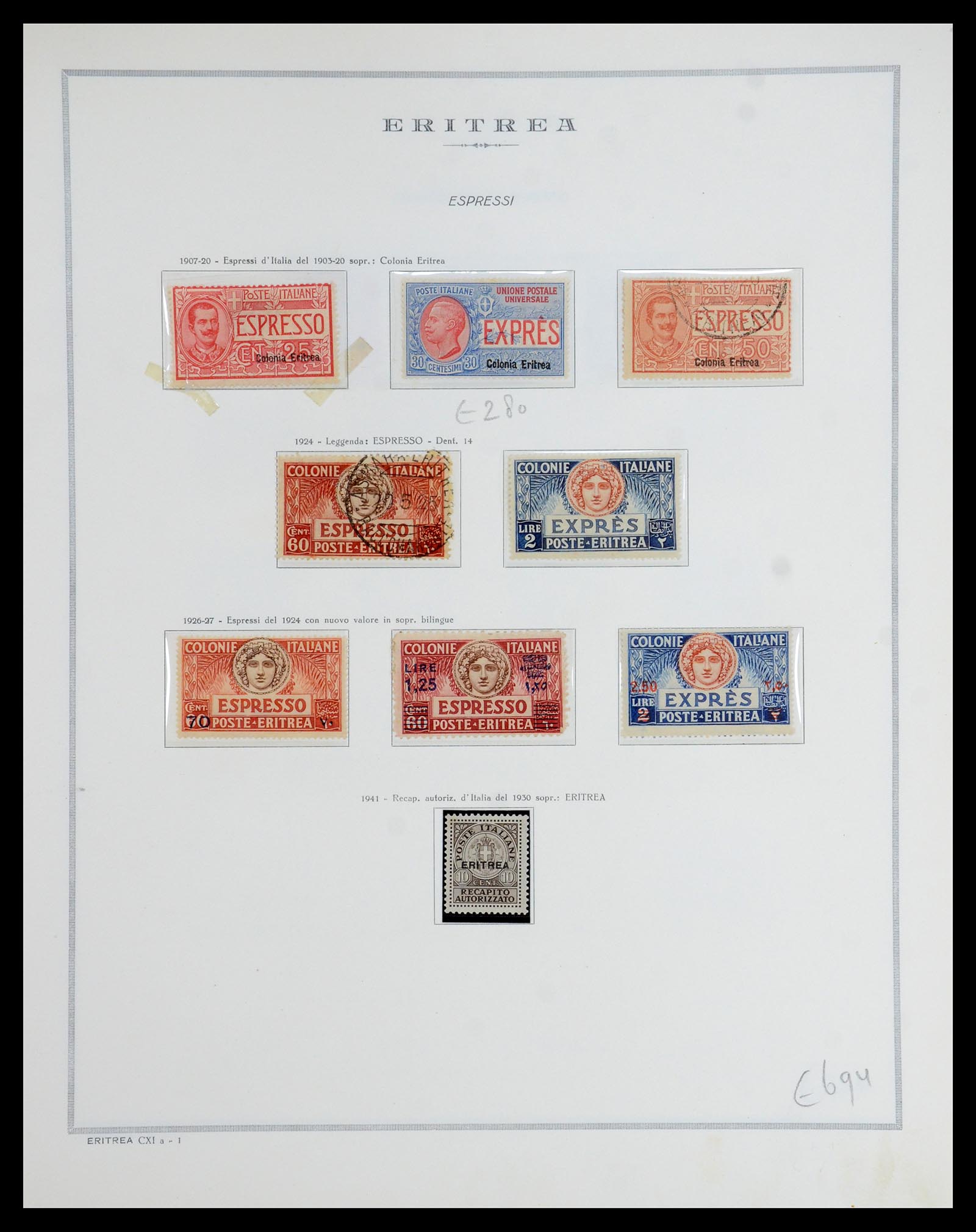 35794 019 - Stamp Collection 35794 Eritrea 1893-1951.
