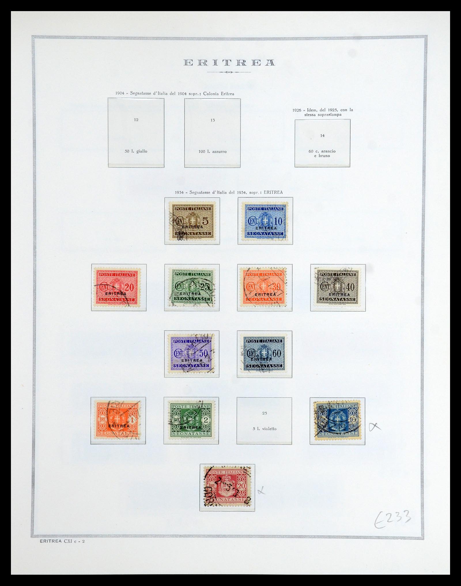 35794 022 - Stamp Collection 35794 Eritrea 1893-1951.