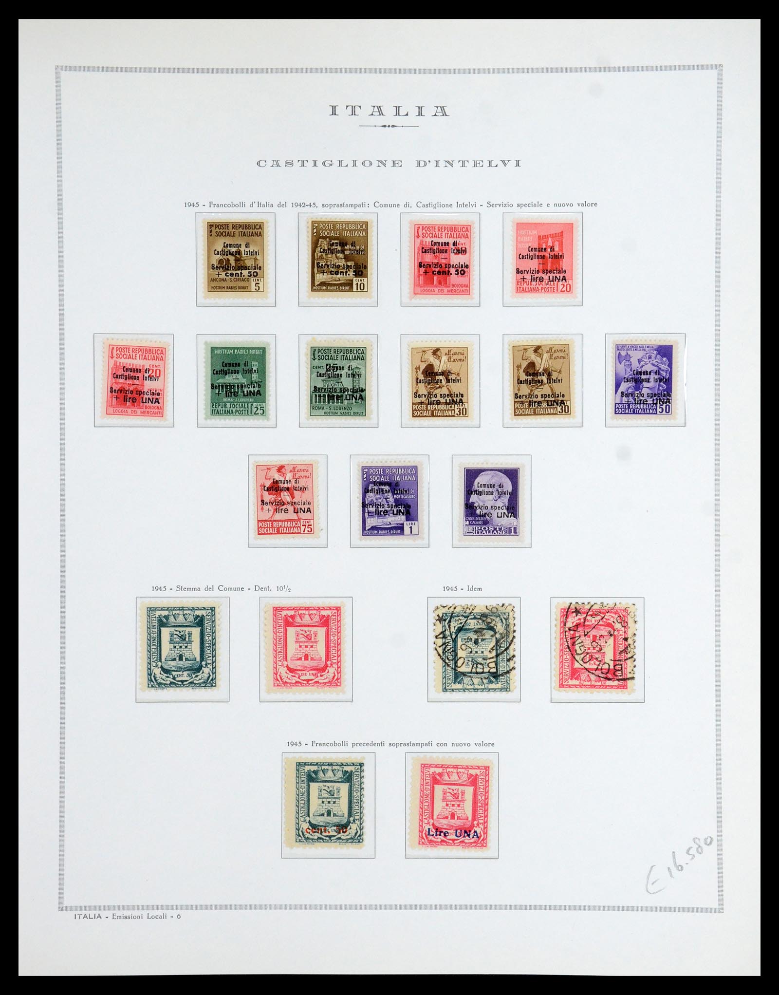 35795 007 - Postzegelverzameling 35795 Italië lokaalzegels 1945.