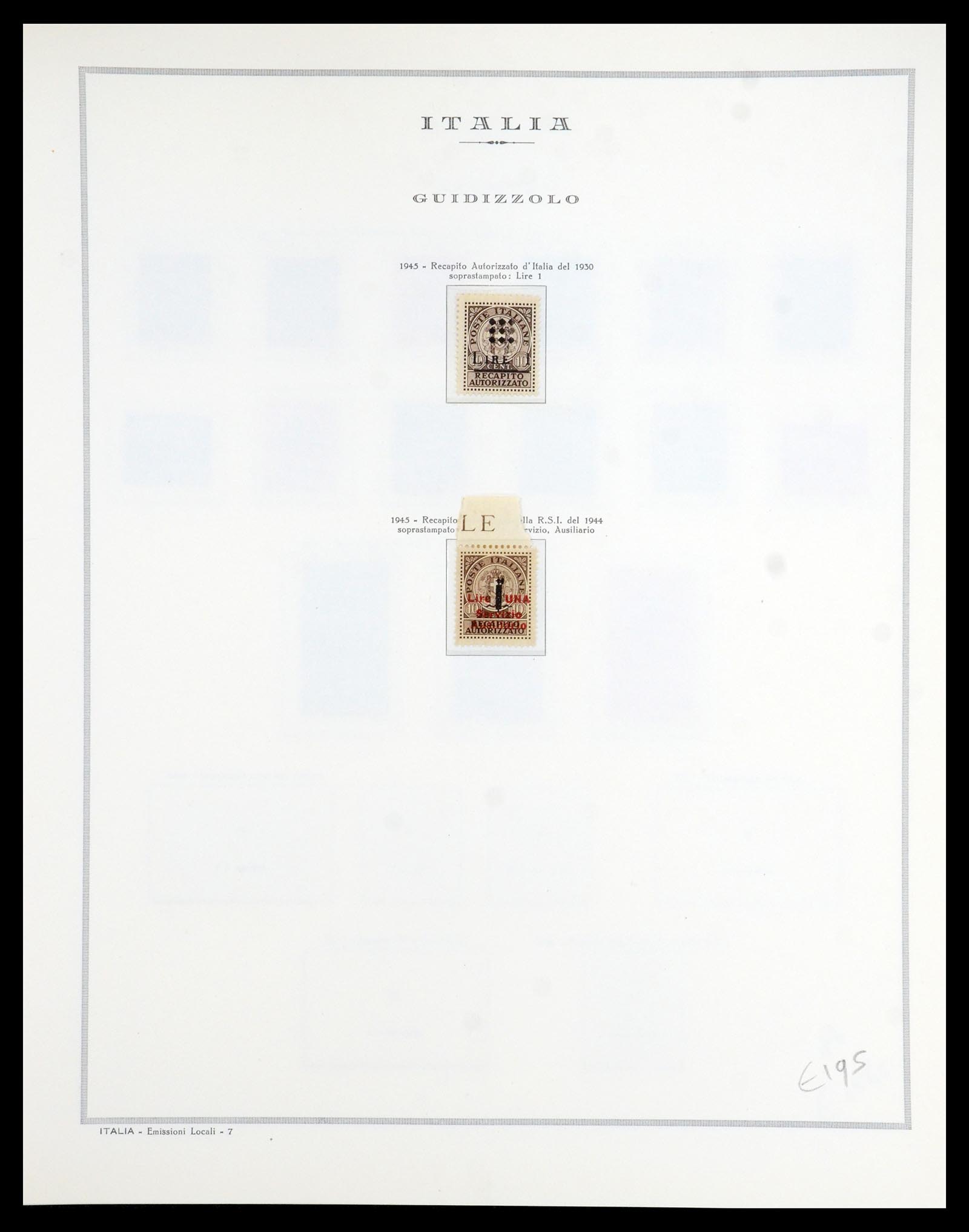 35795 008 - Postzegelverzameling 35795 Italië lokaalzegels 1945.
