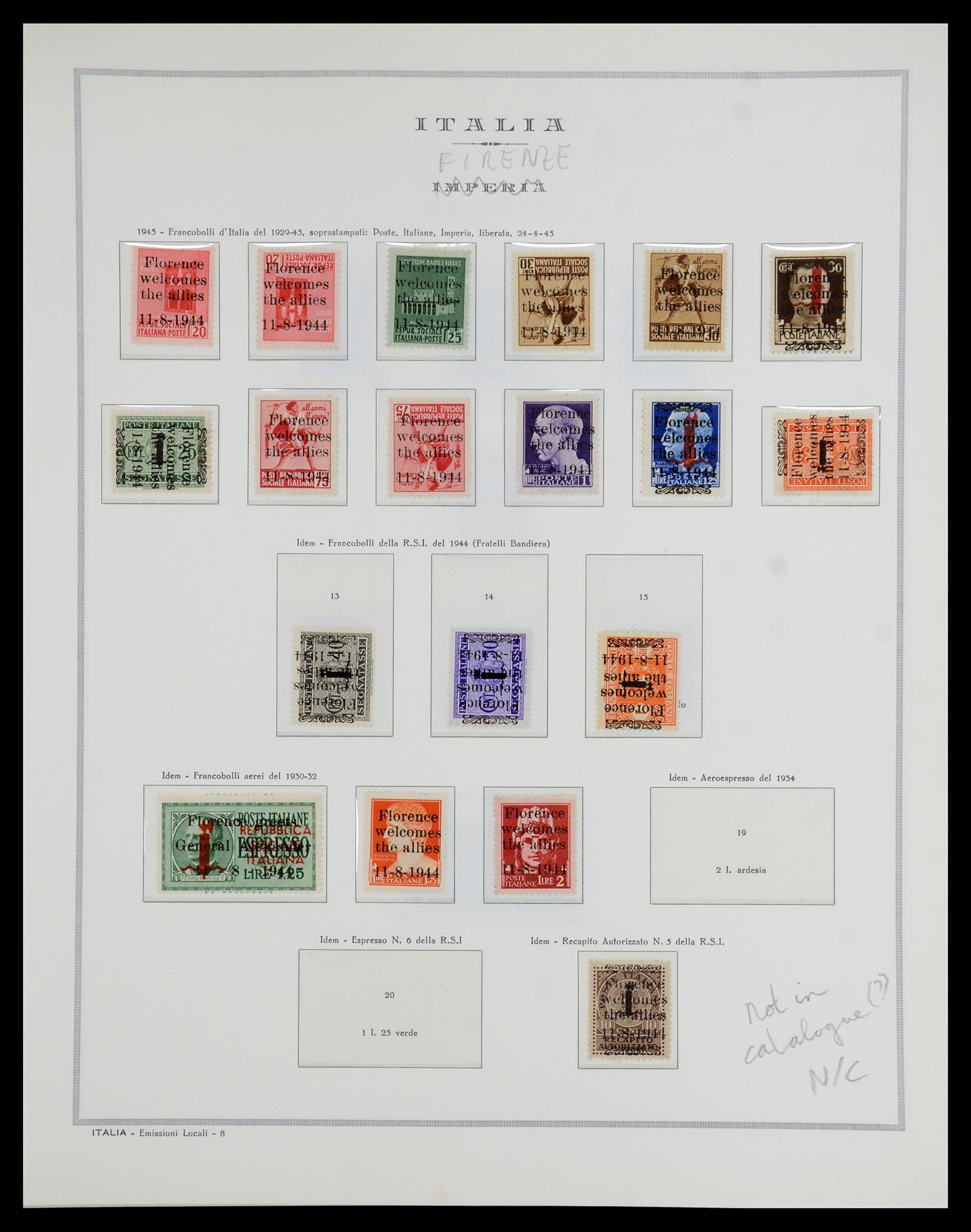 35795 010 - Postzegelverzameling 35795 Italië lokaalzegels 1945.
