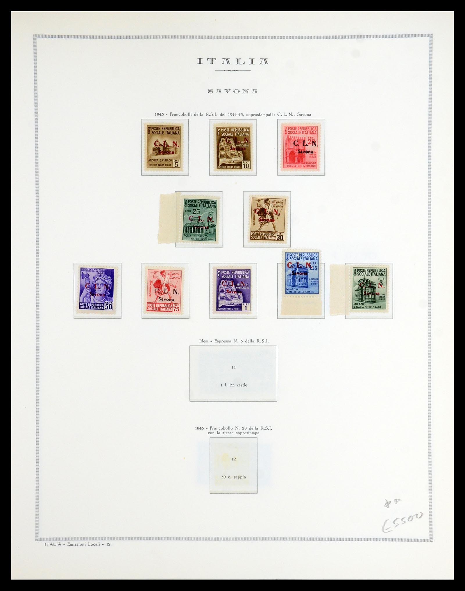 35795 014 - Postzegelverzameling 35795 Italië lokaalzegels 1945.