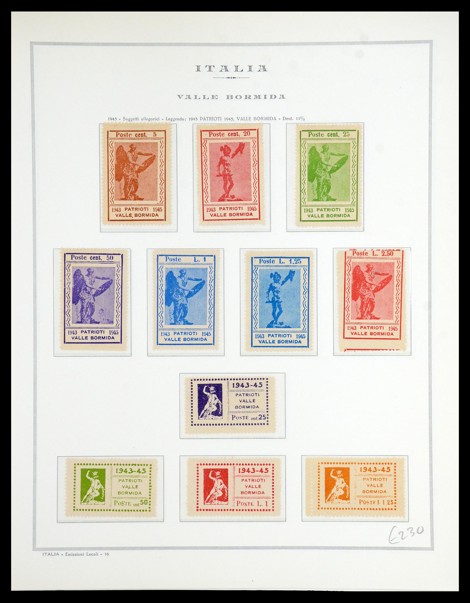 35795 019 - Postzegelverzameling 35795 Italië lokaalzegels 1945.