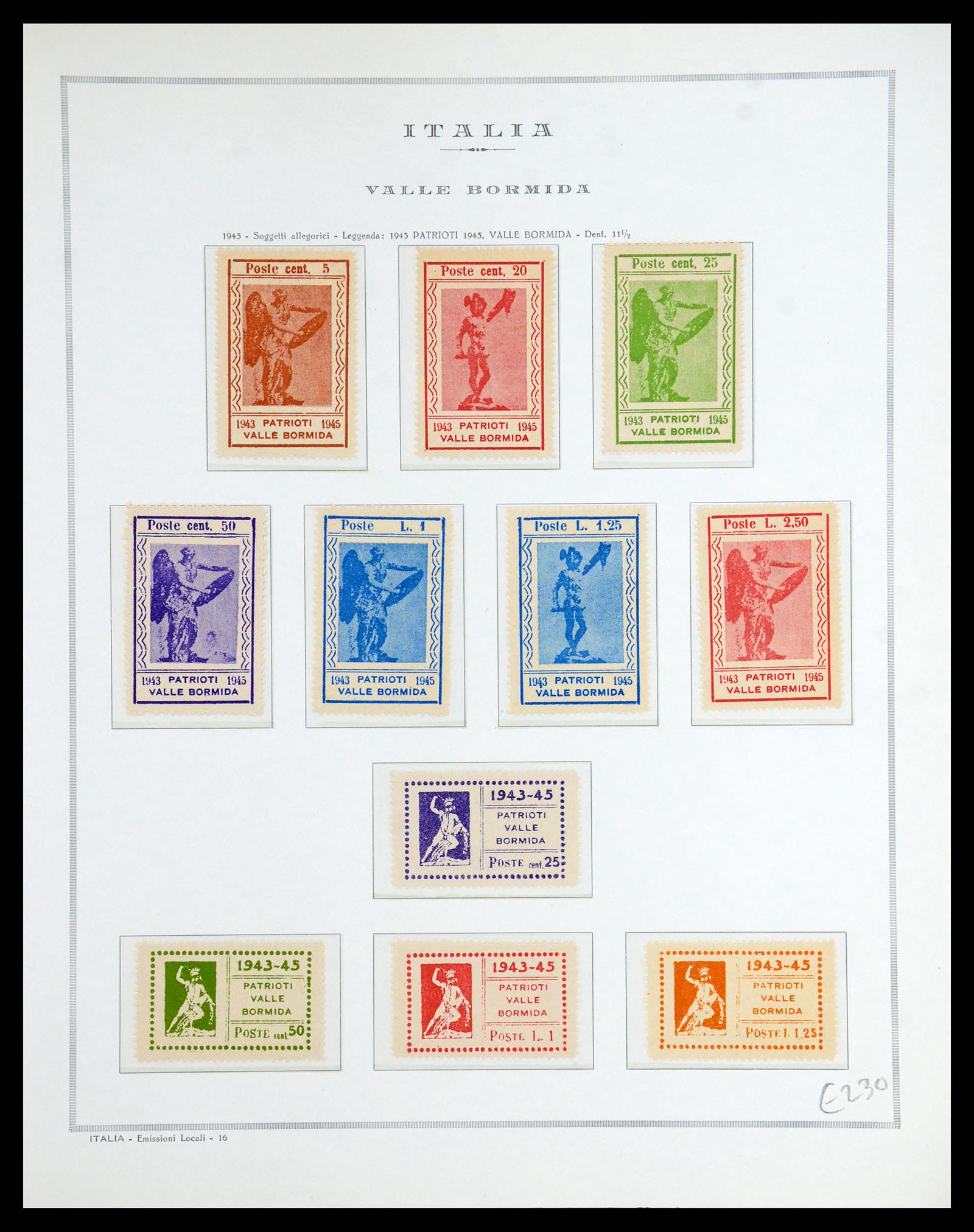35795 020 - Postzegelverzameling 35795 Italië lokaalzegels 1945.