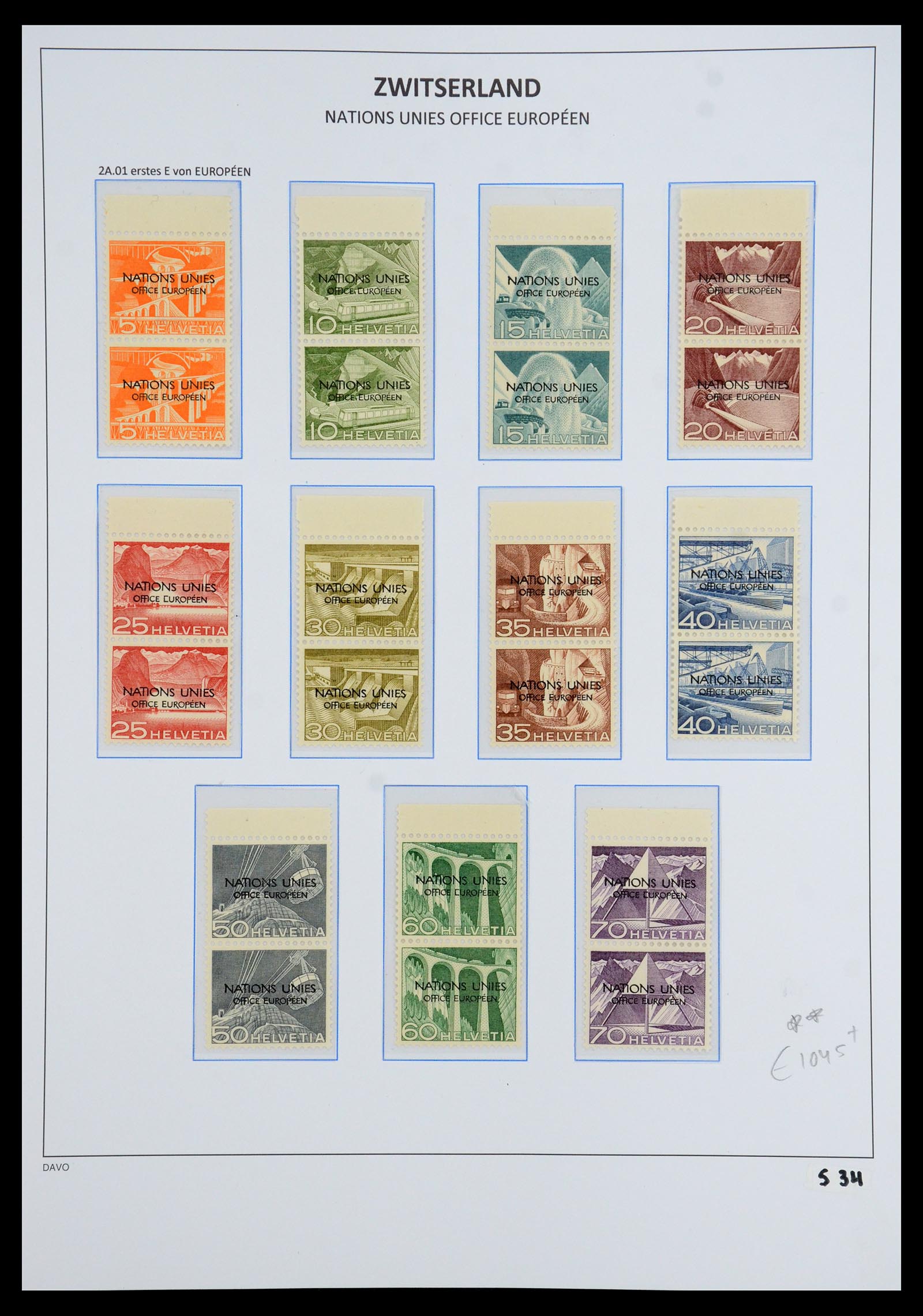 35796 001 - Stamp Collection 35796 Switzerland service 1950.