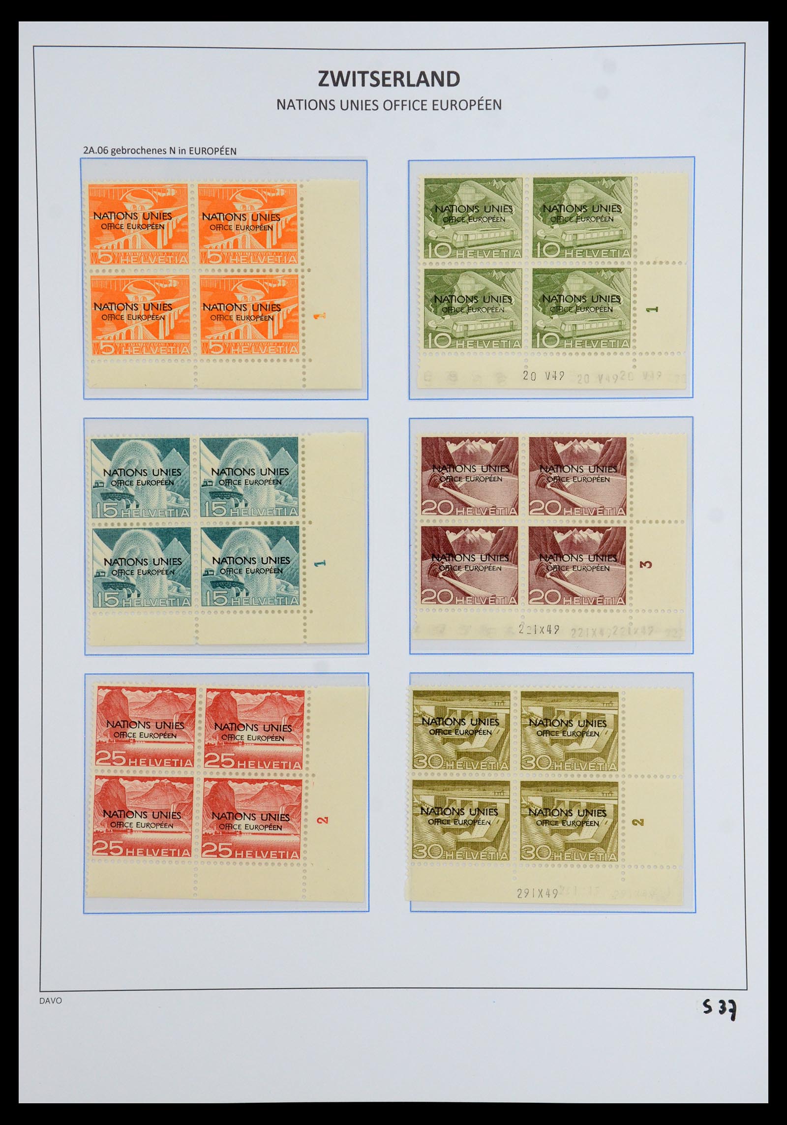 35796 002 - Postzegelverzameling 35796 Zwitserland dienst 1950.