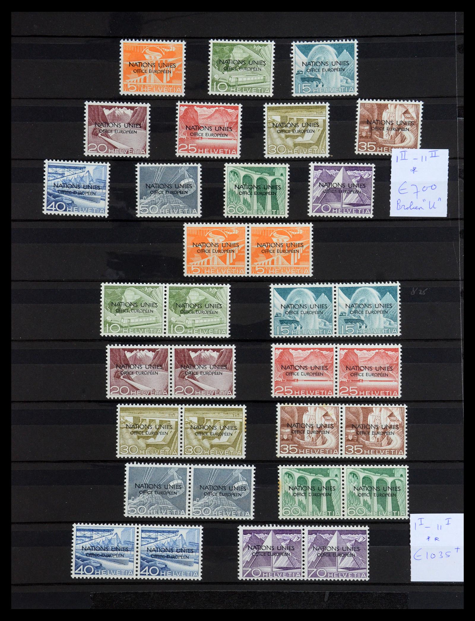 35796 004 - Postzegelverzameling 35796 Zwitserland dienst 1950.