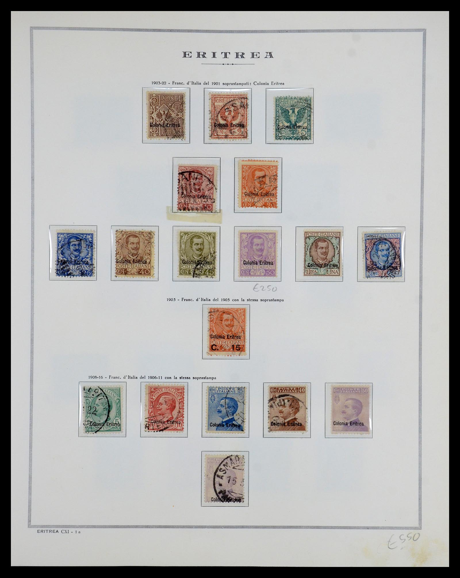 35797 002 - Postzegelverzameling 35797 Eritrea 1893-1951.
