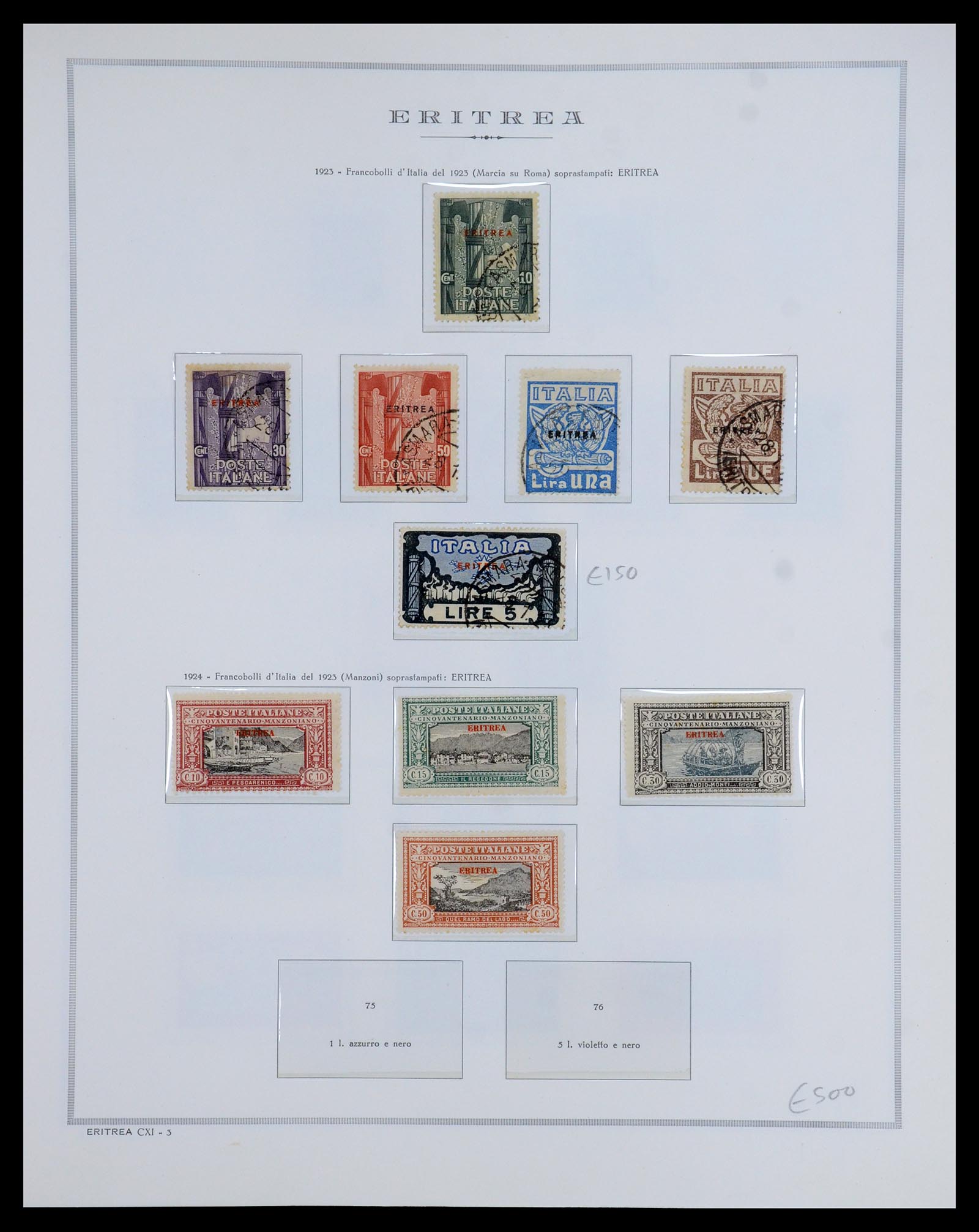 35797 005 - Postzegelverzameling 35797 Eritrea 1893-1951.