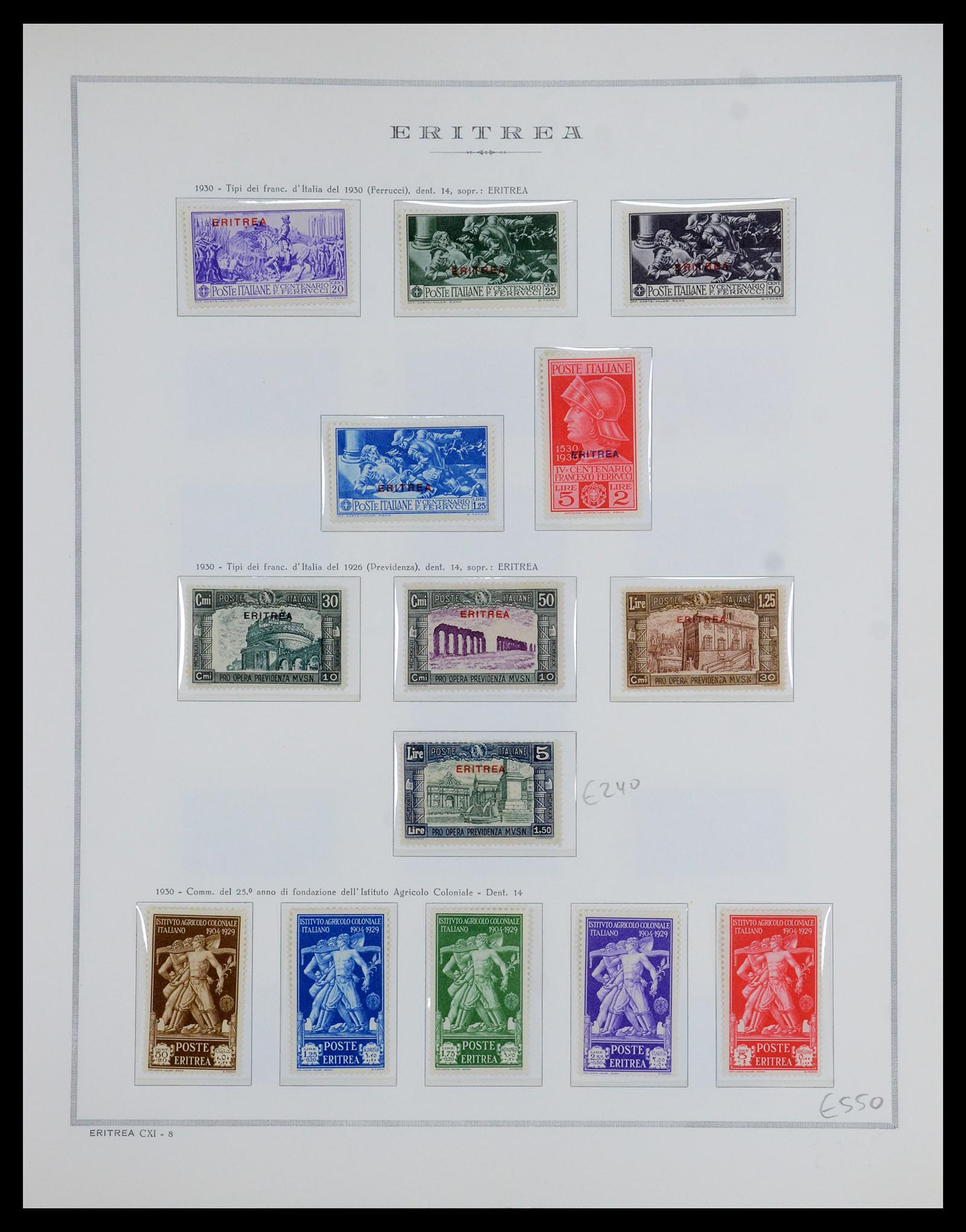 35797 011 - Postzegelverzameling 35797 Eritrea 1893-1951.