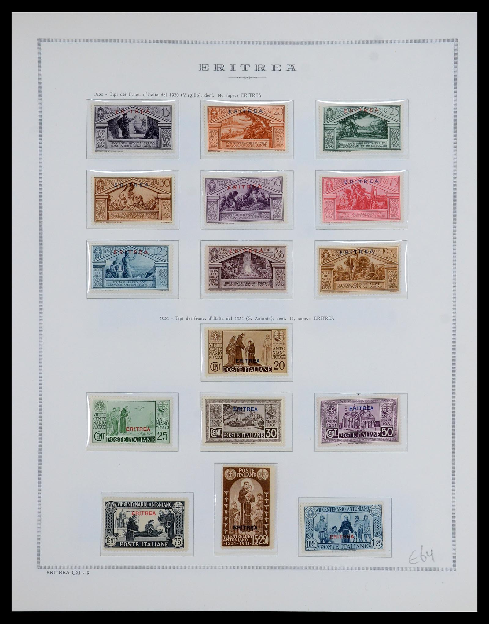 35797 012 - Postzegelverzameling 35797 Eritrea 1893-1951.