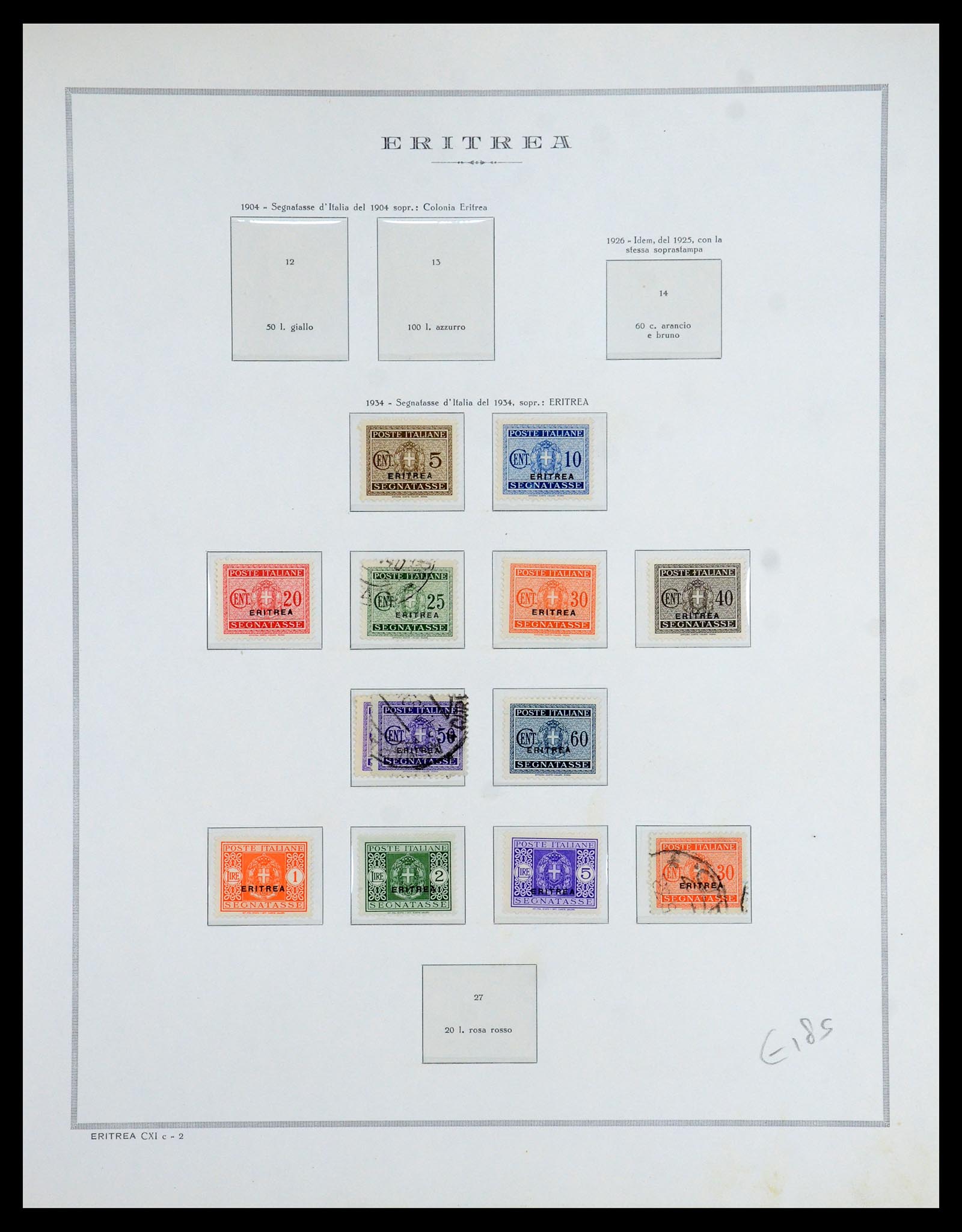 35797 021 - Postzegelverzameling 35797 Eritrea 1893-1951.