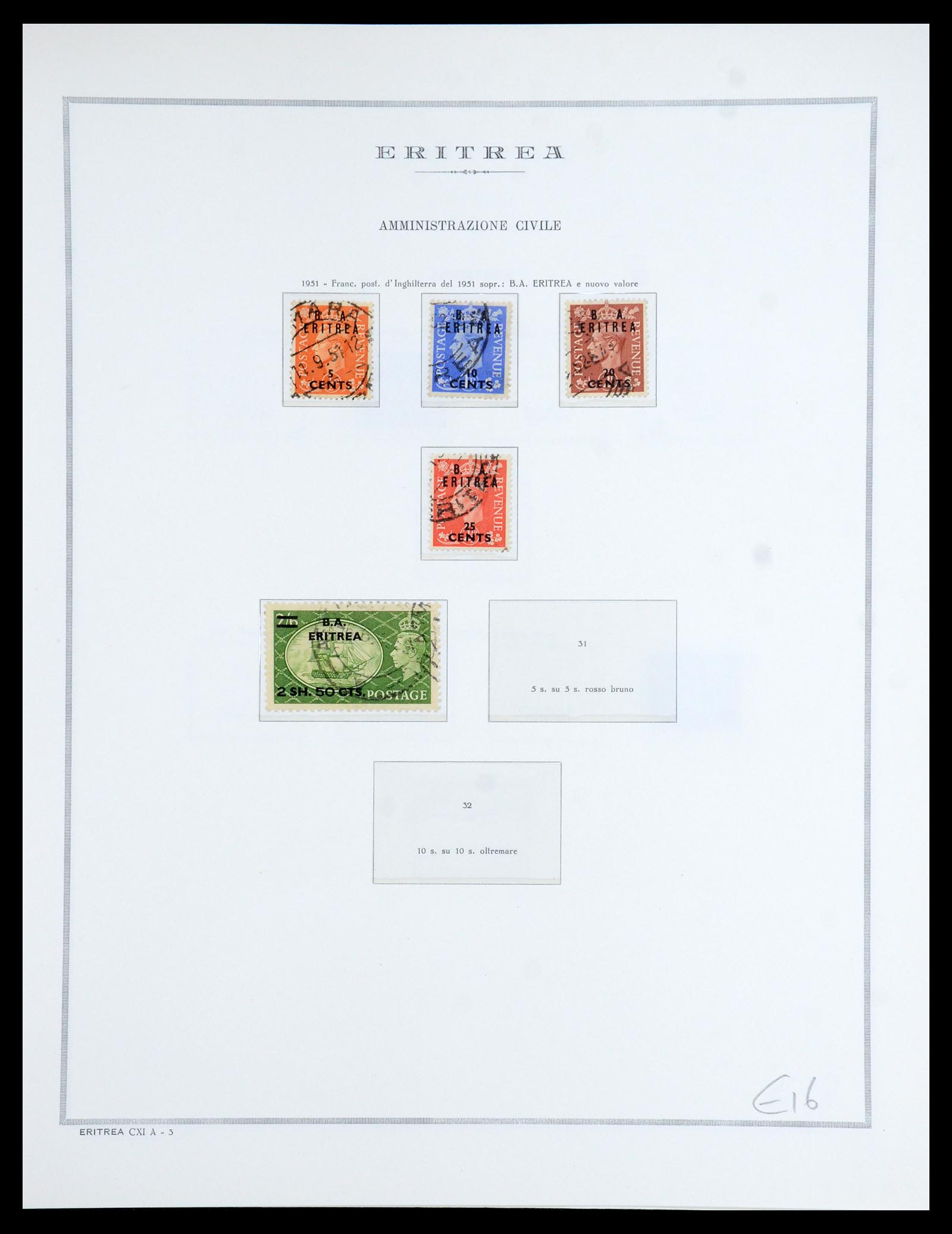 35797 027 - Postzegelverzameling 35797 Eritrea 1893-1951.
