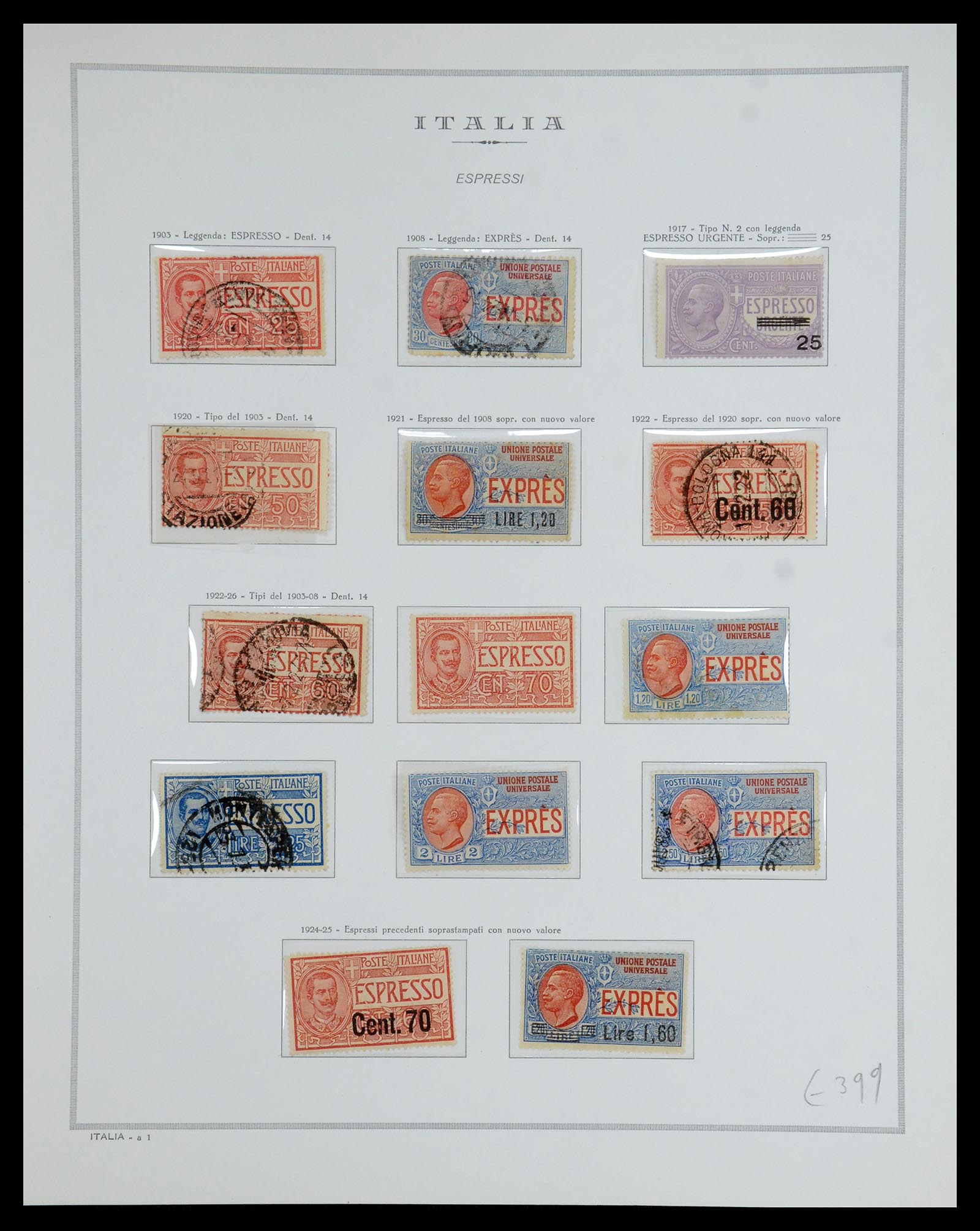 35799 001 - Postzegelverzameling 35799 Italië back of the book 1863-1945.