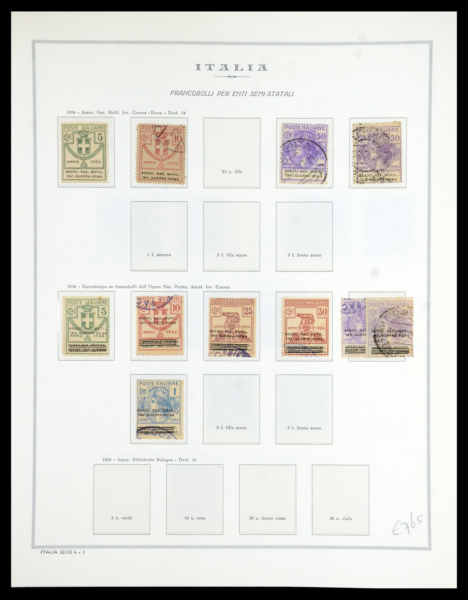 35799 016 - Postzegelverzameling 35799 Italië back of the book 1863-1945.