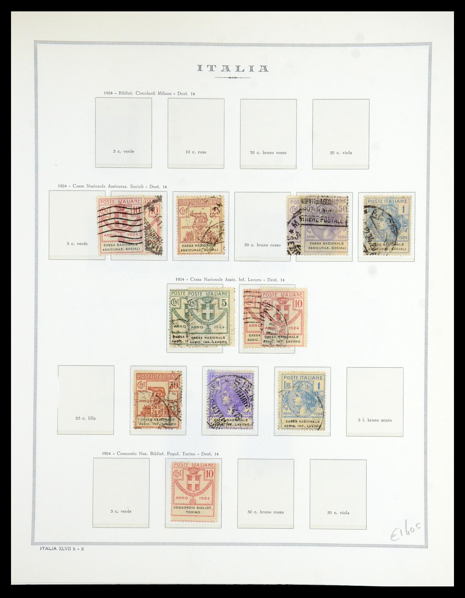 35799 017 - Stamp Collection 35799 Italy back of the book 1863-1945.
