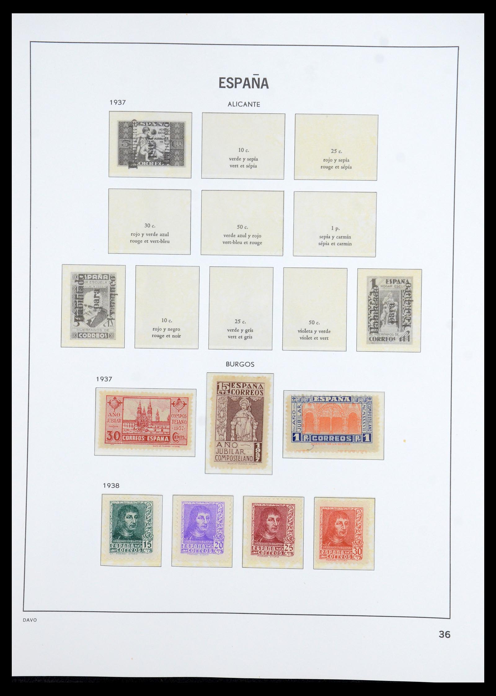 35800 037 - Stamp Collection 35800 Spain topcollection 1850-1992.