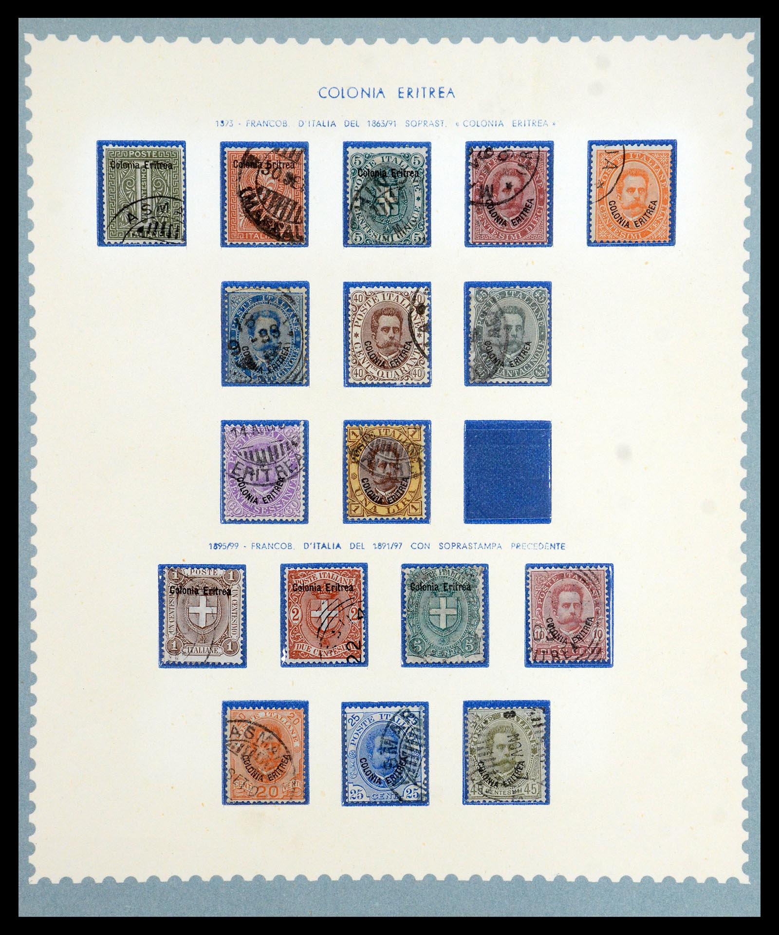 35803 001 - Postzegelverzameling 35803 Eritrea 1893-1950.