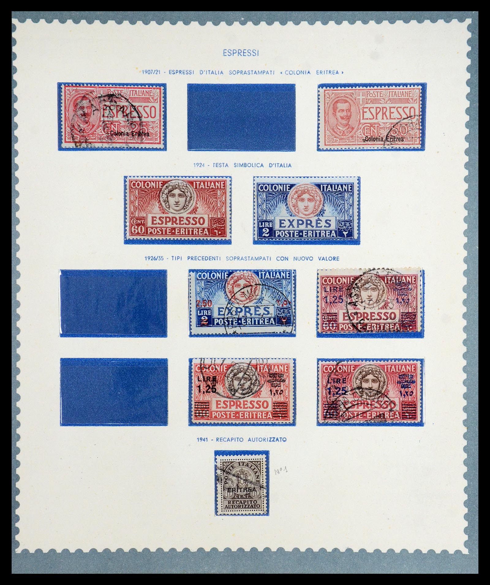 35803 024 - Postzegelverzameling 35803 Eritrea 1893-1950.
