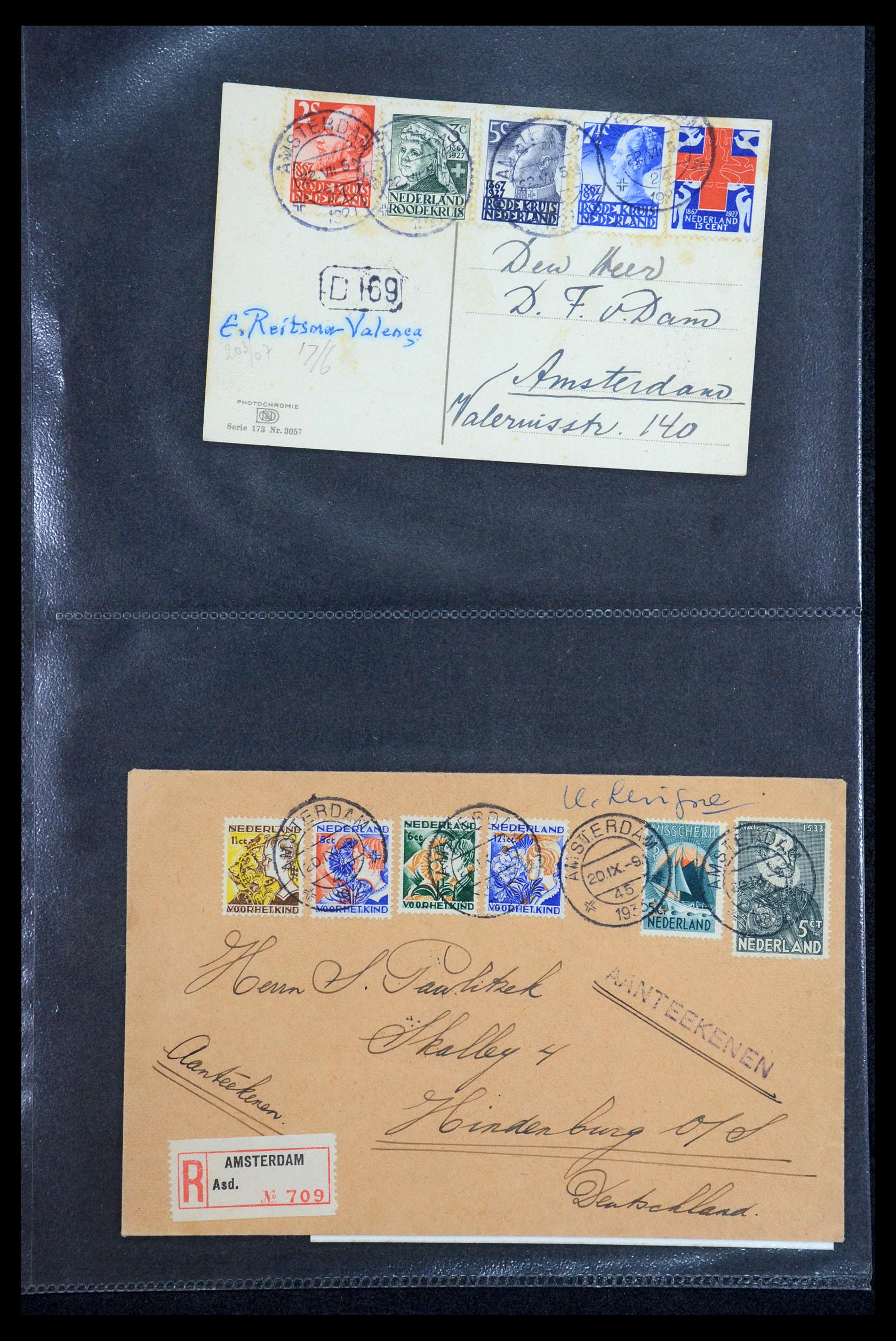 35810 001 - Postzegelverzameling 35810 Nederland brieven 1927-1950.