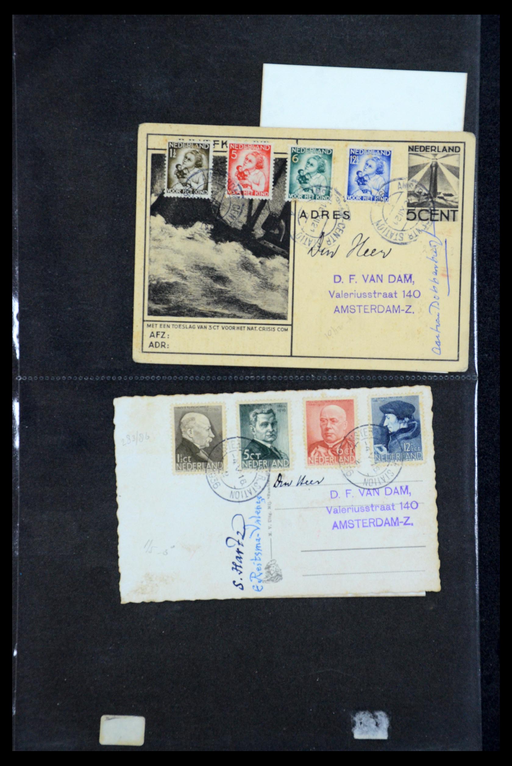 35810 007 - Postzegelverzameling 35810 Nederland brieven 1927-1950.