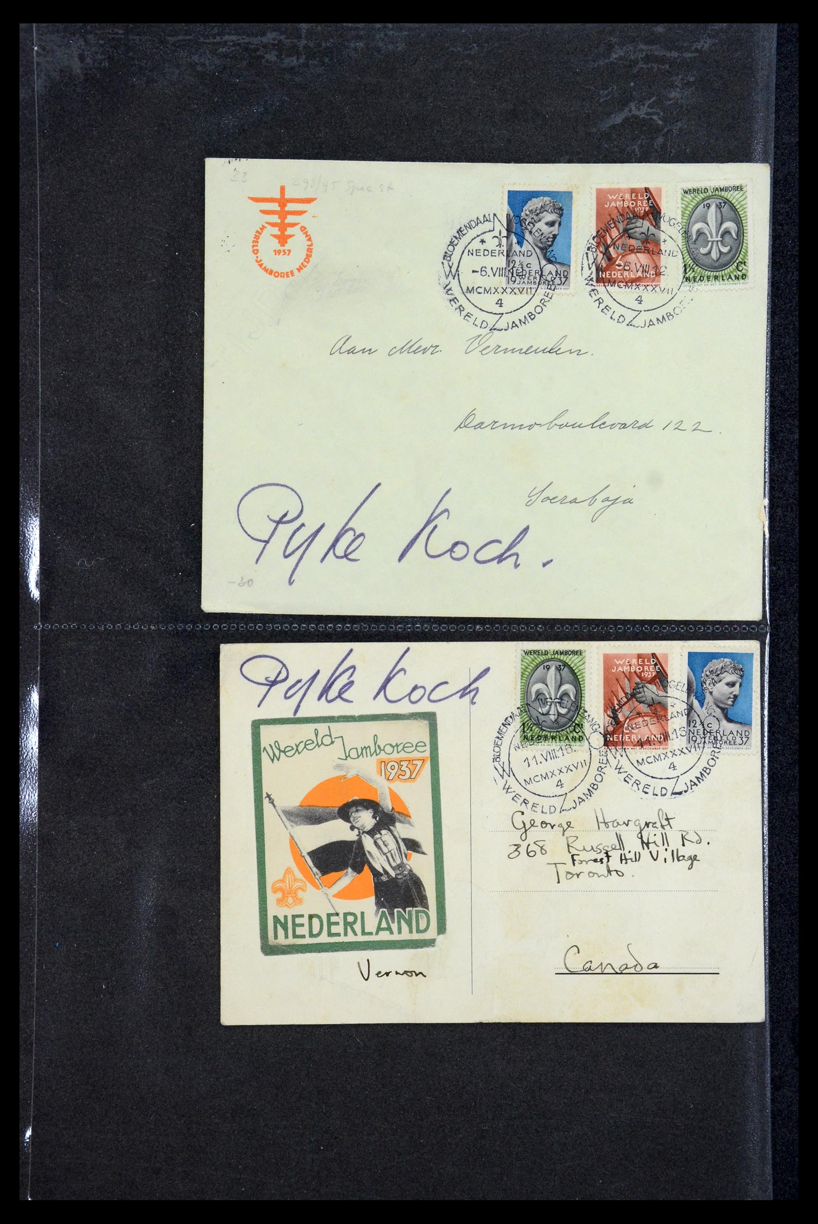 35810 013 - Postzegelverzameling 35810 Nederland brieven 1927-1950.