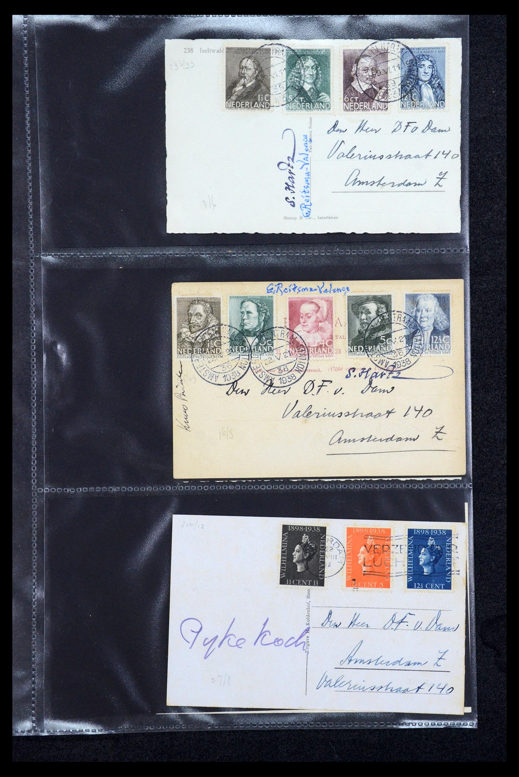 35810 017 - Postzegelverzameling 35810 Nederland brieven 1927-1950.