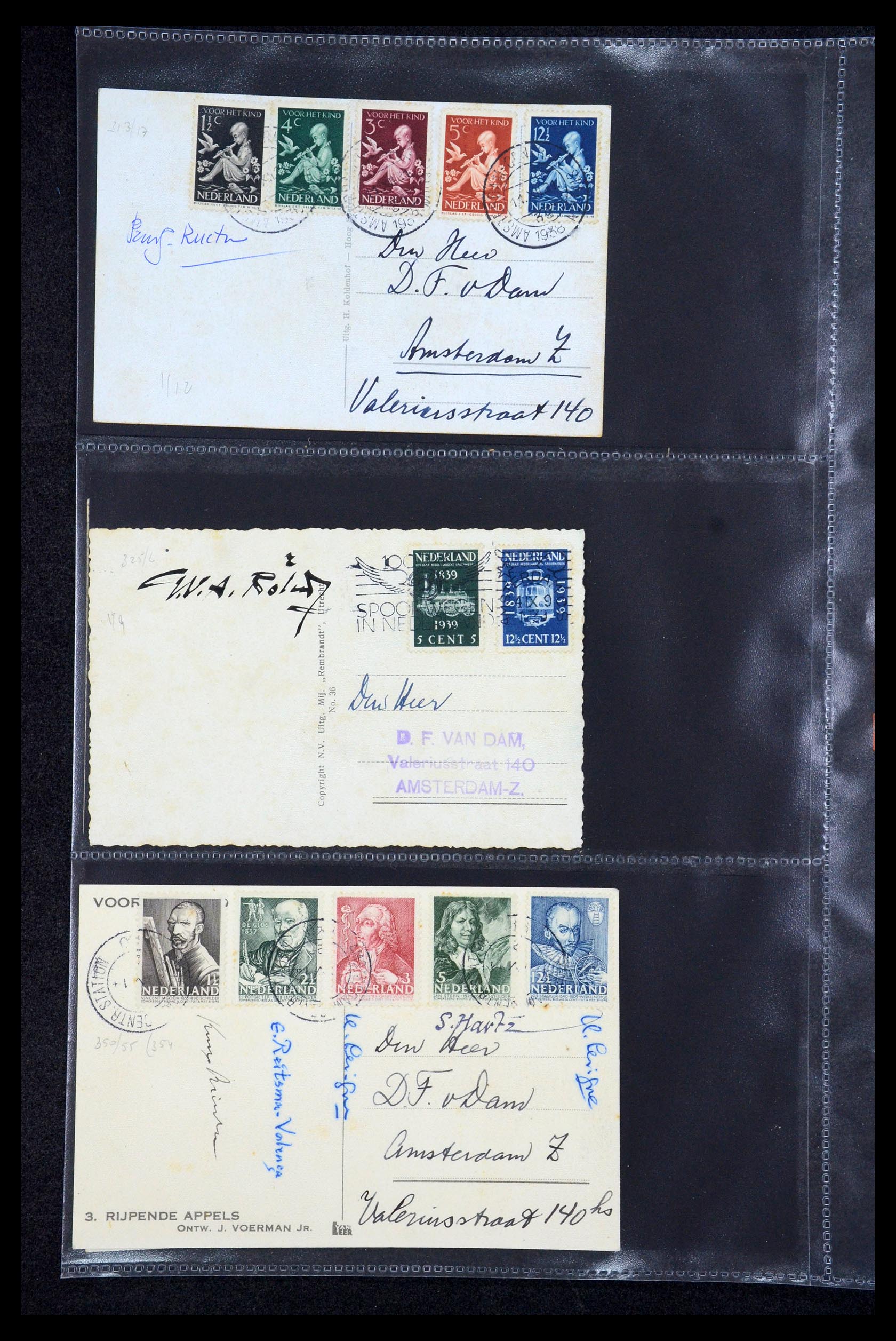 35810 018 - Postzegelverzameling 35810 Nederland brieven 1927-1950.