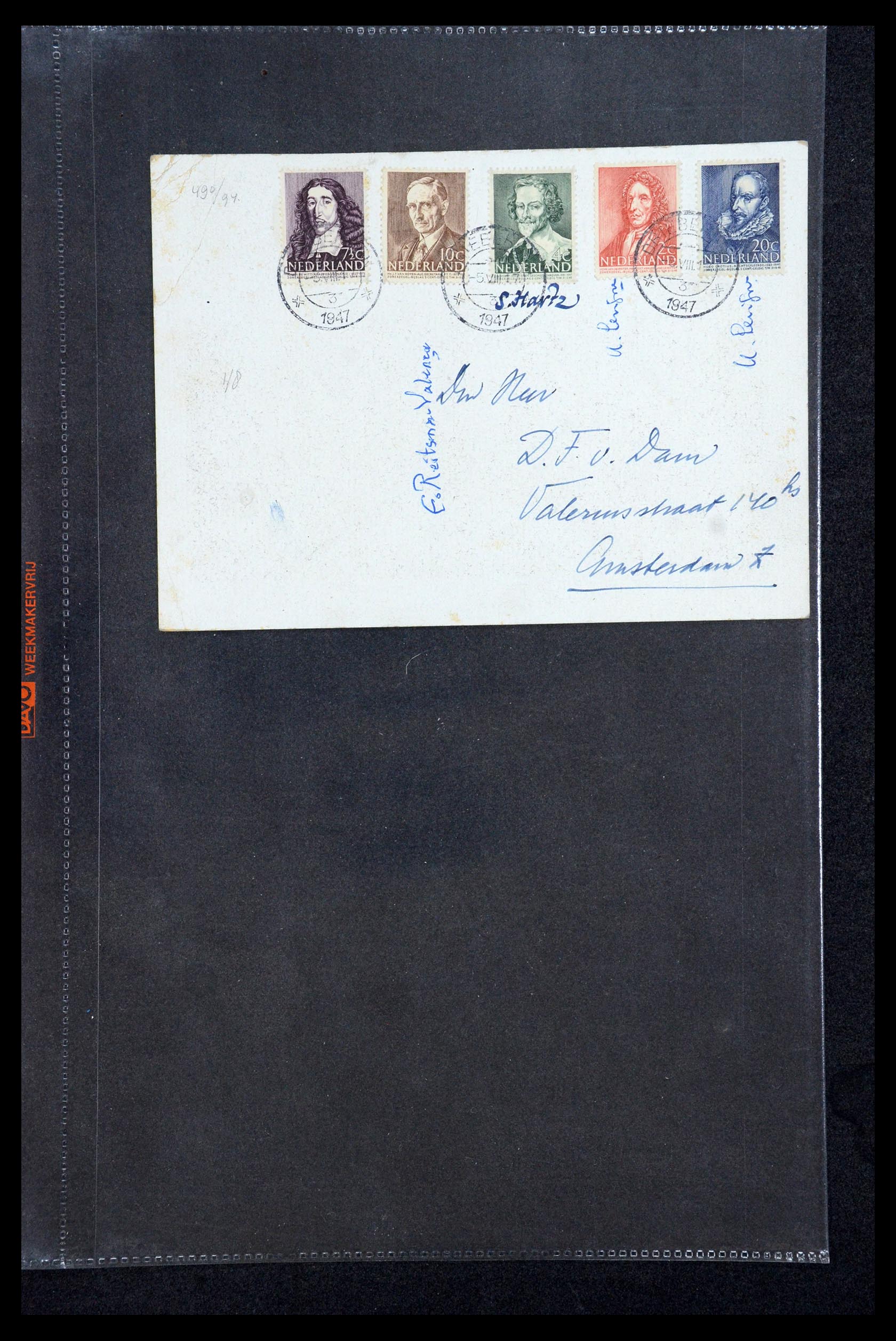 35810 020 - Stamp Collection 35810 Netherlands covers 1927-1950.