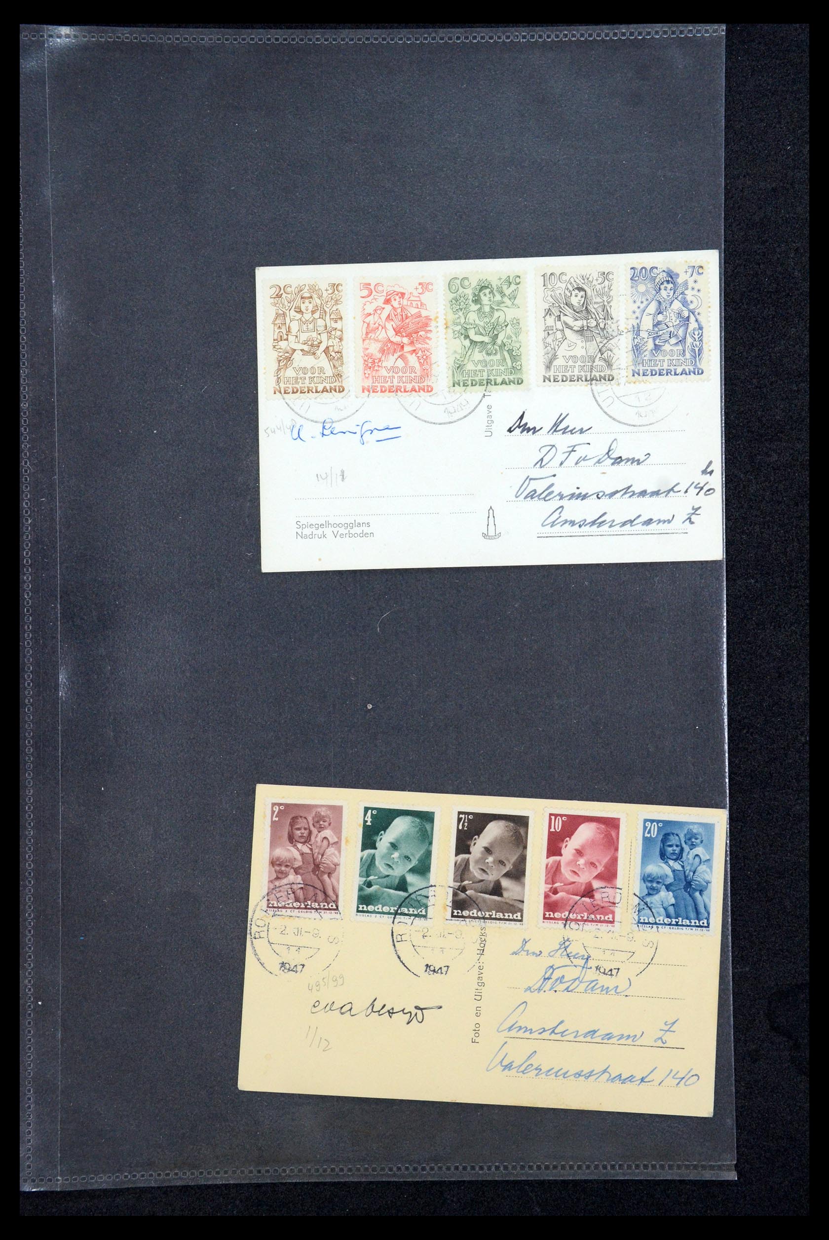 35810 022 - Postzegelverzameling 35810 Nederland brieven 1927-1950.