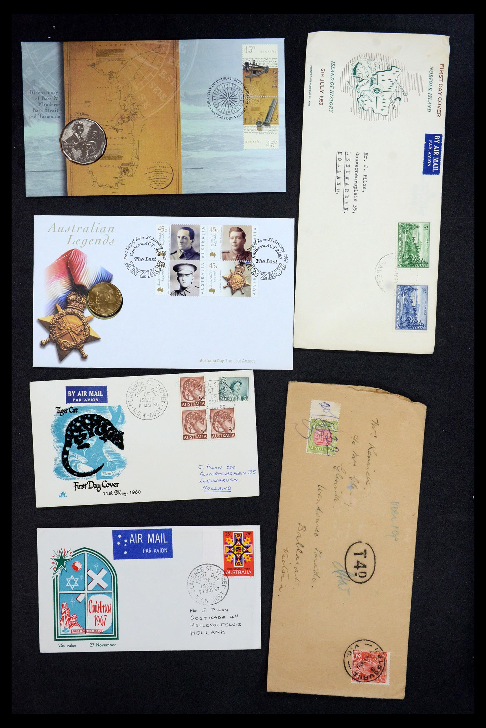 35818 001 - Postzegelverzameling 35818 Australië brieven 1860-1966.