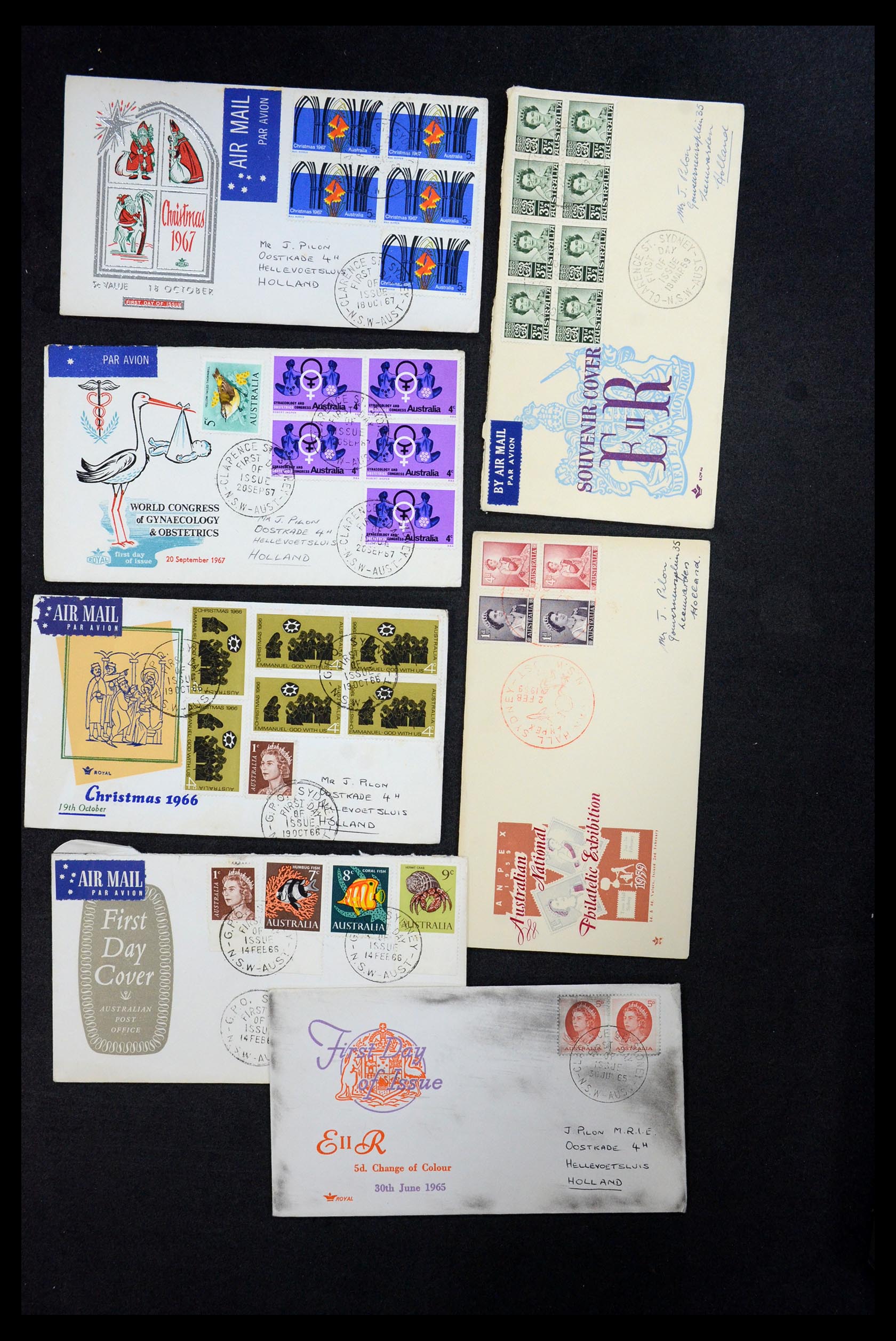 35818 006 - Postzegelverzameling 35818 Australië brieven 1860-1966.